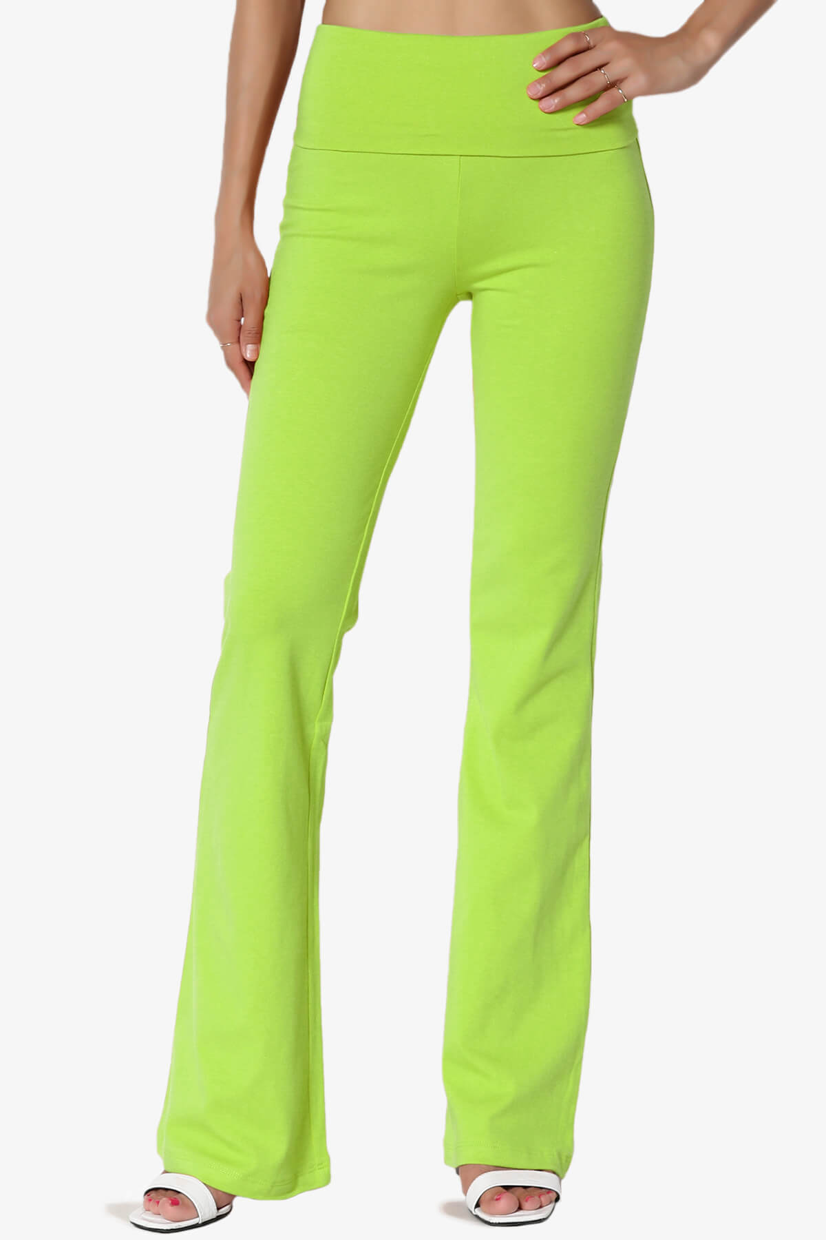 Sara Foldover Waist Yoga Pants GREEN_1