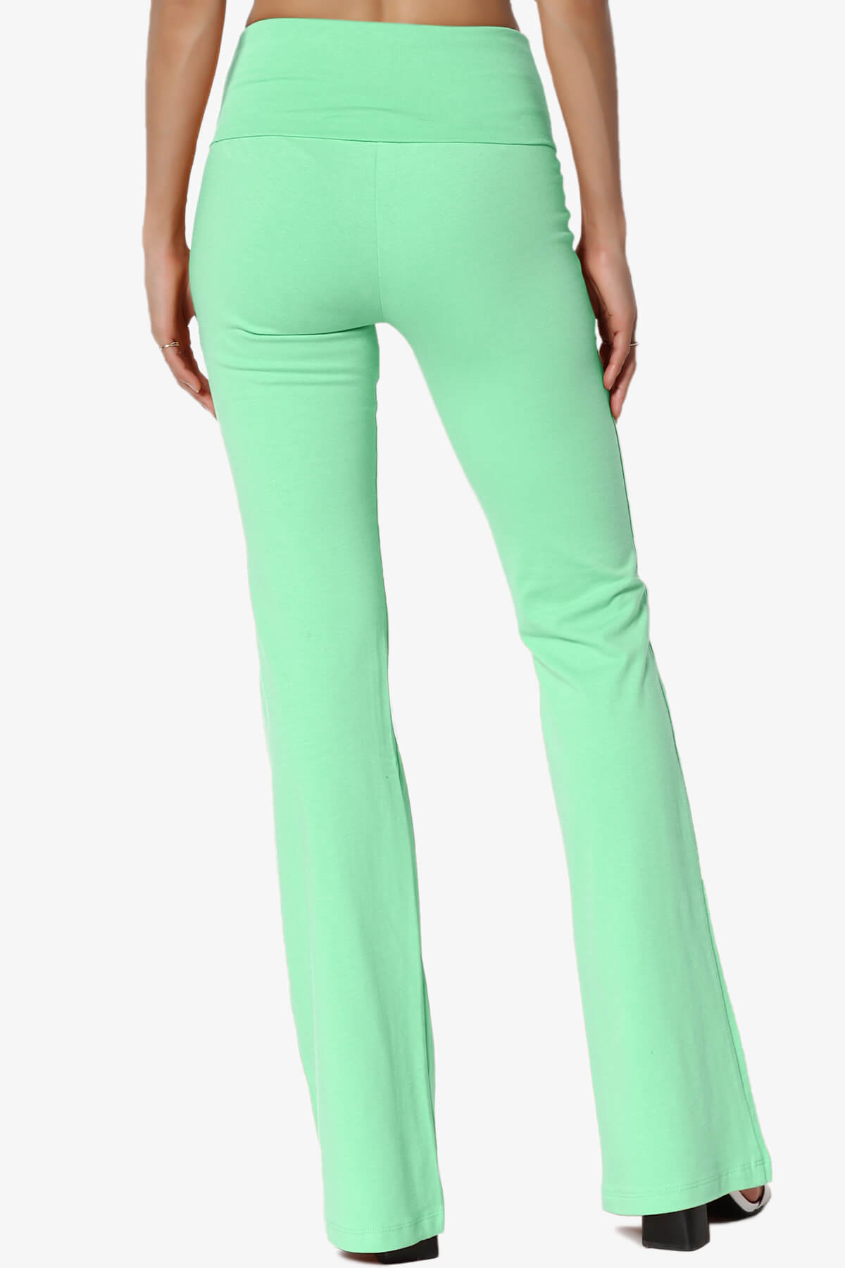 Sara Foldover Waist Yoga Pants GREEN MINT_2