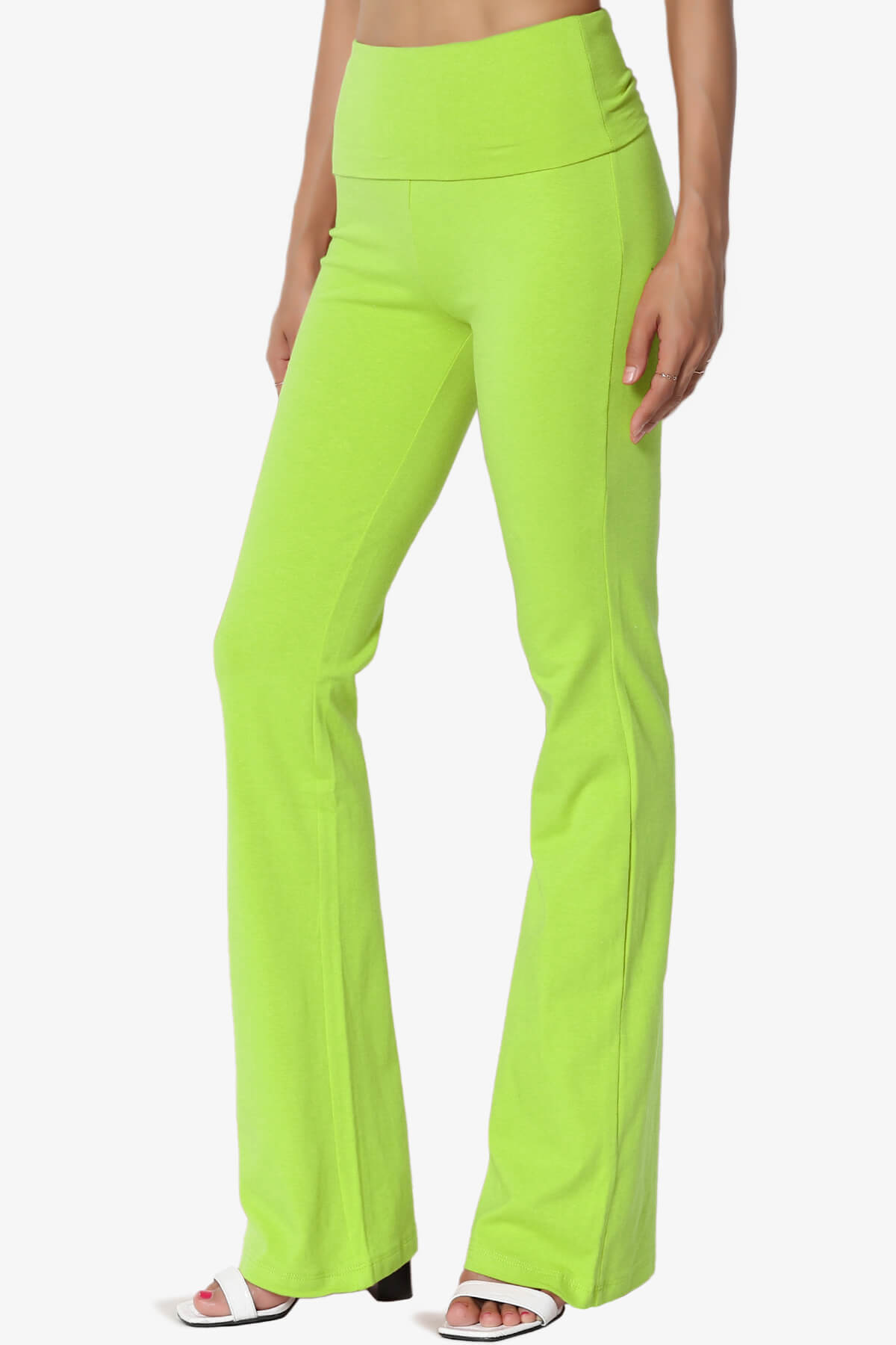 Sara Foldover Waist Yoga Pants GREEN_3