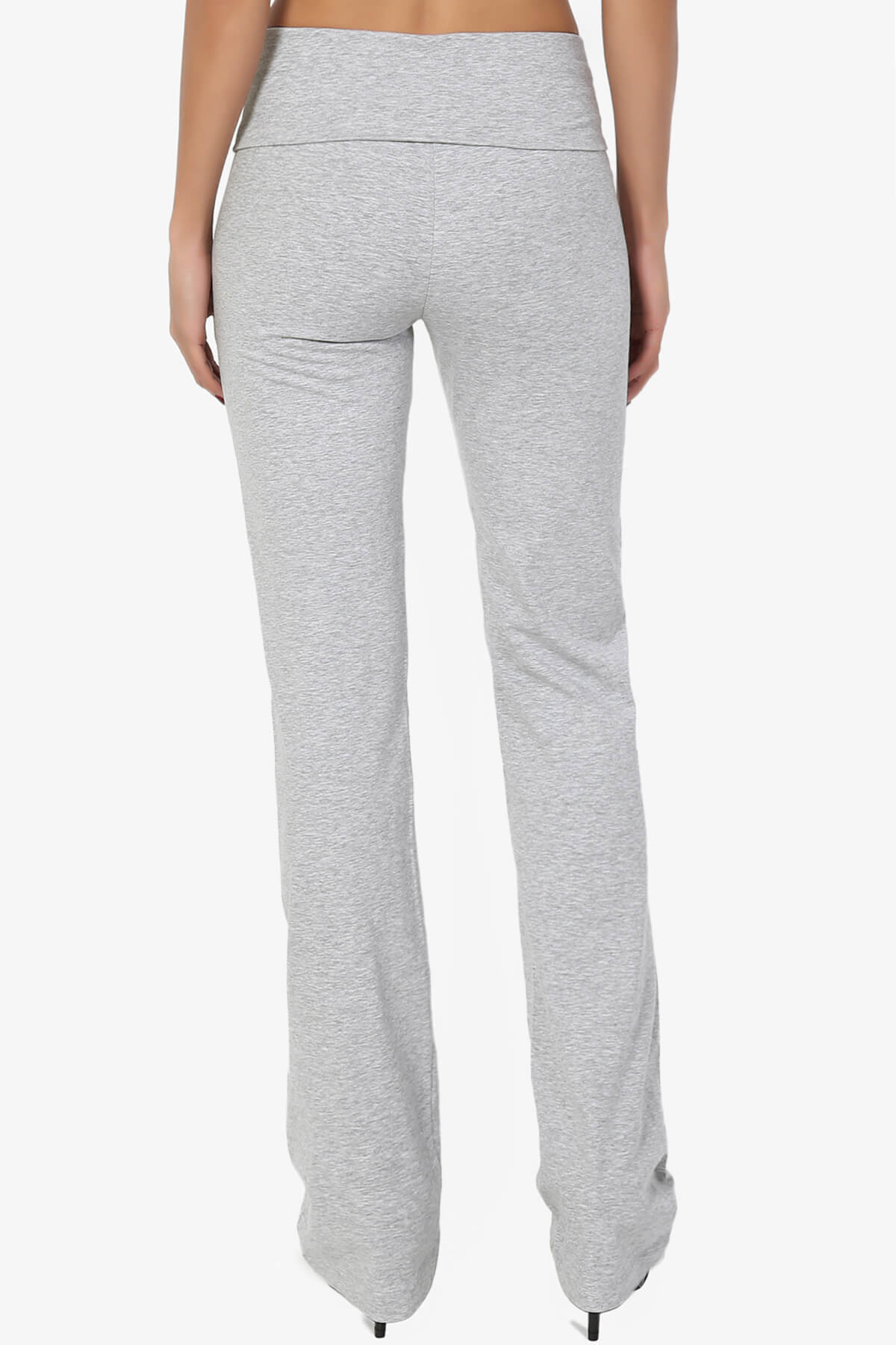 Sara Foldover Waist Yoga Pants HEATHER GREY_2