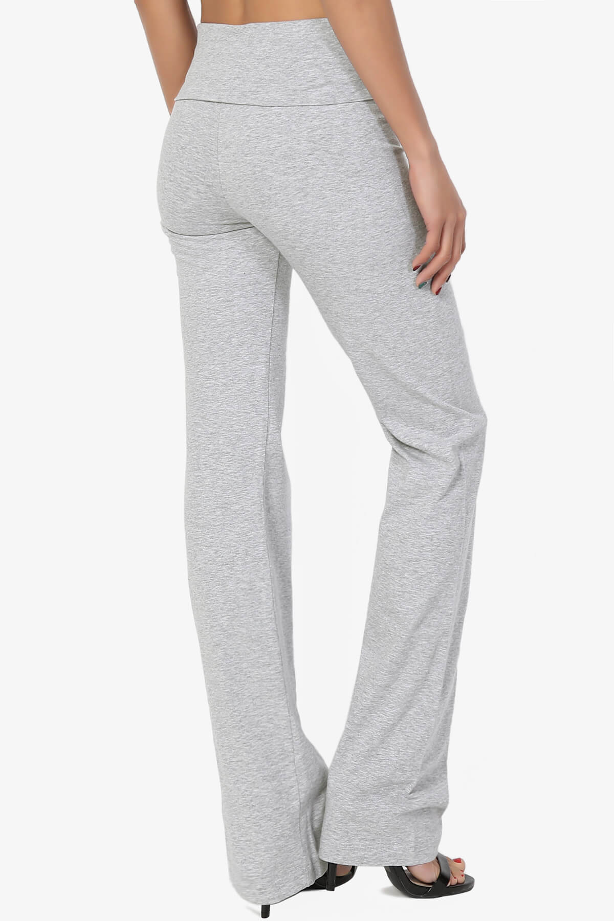 Sara Foldover Waist Yoga Pants HEATHER GREY_4