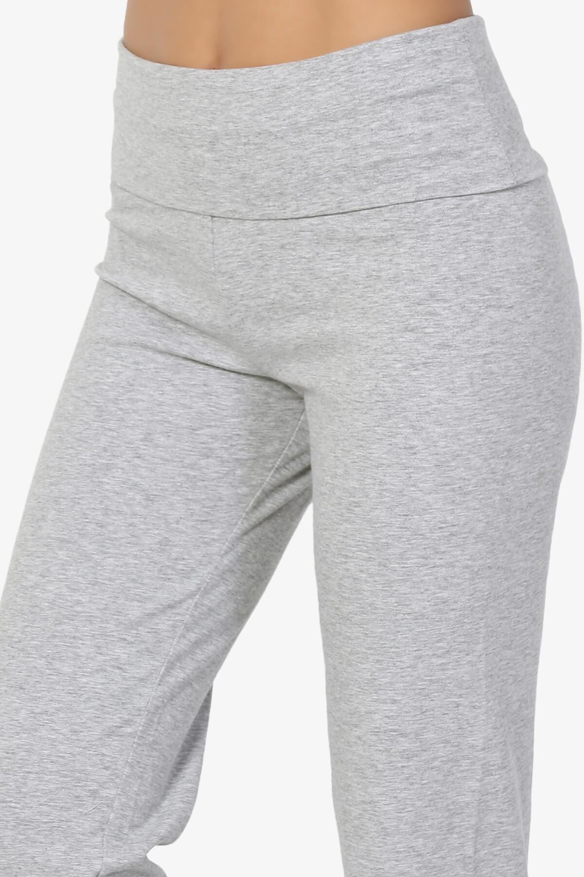 Sara Foldover Waist Yoga Pants HEATHER GREY_5