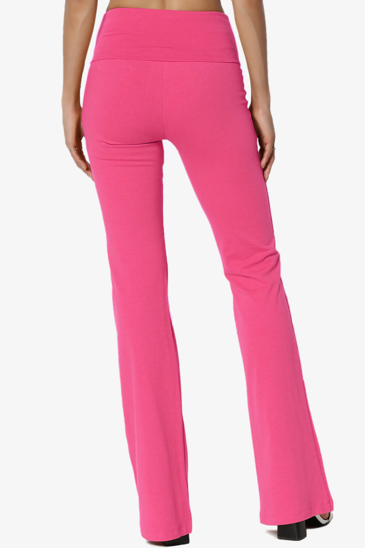 Sara Foldover Waist Yoga Pants HOT PINK_2
