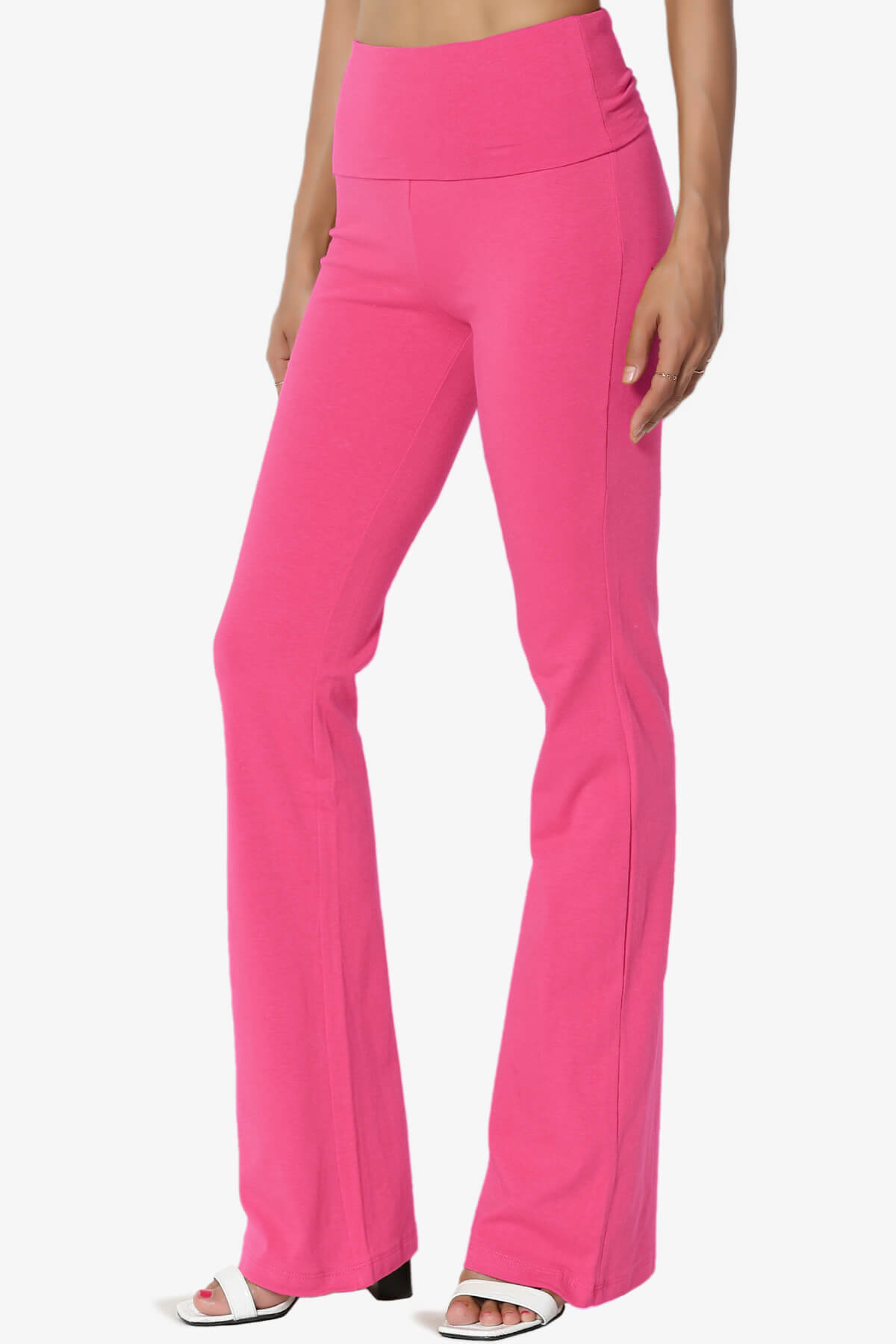 Sara Foldover Waist Yoga Pants HOT PINK_3