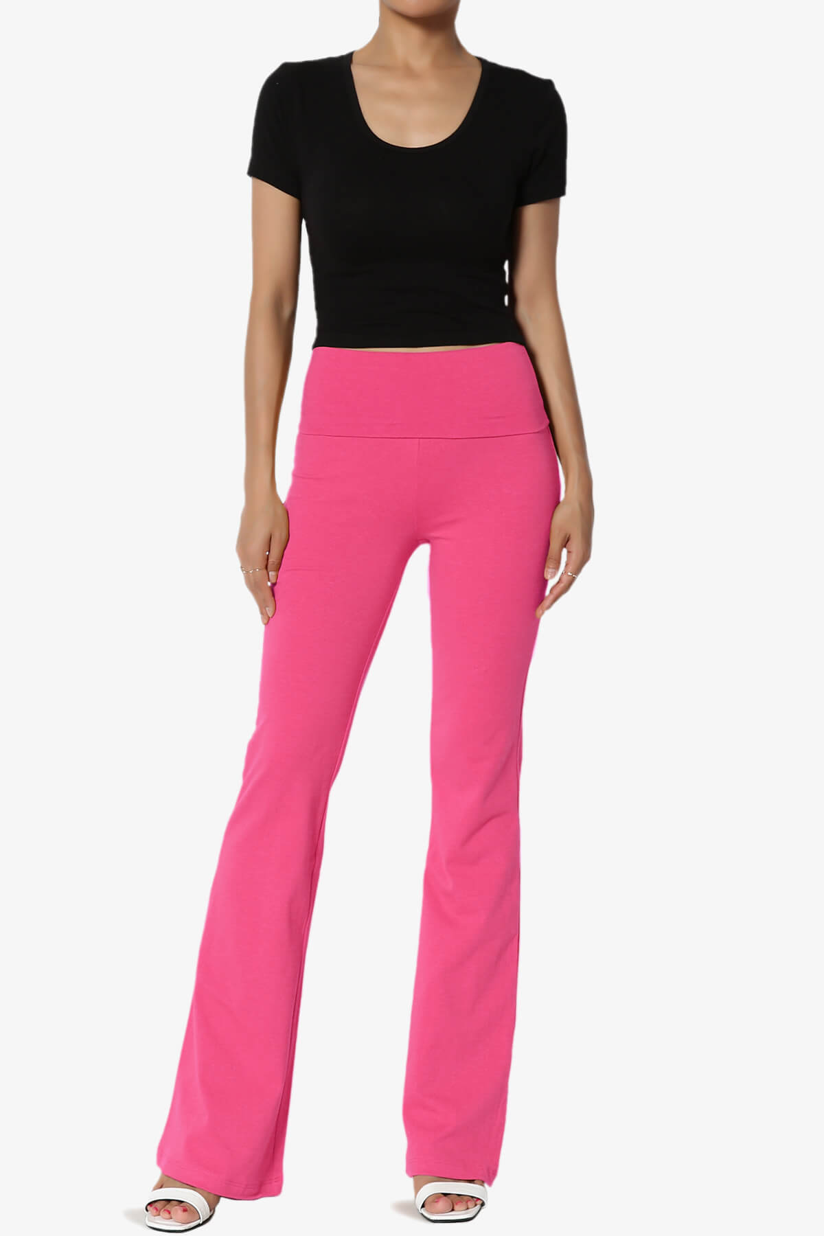 Sara Foldover Waist Yoga Pants HOT PINK_6