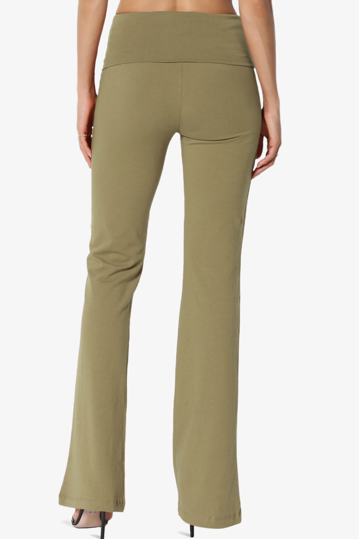 Sara Foldover Waist Yoga Pants KHAKI GREEN_2