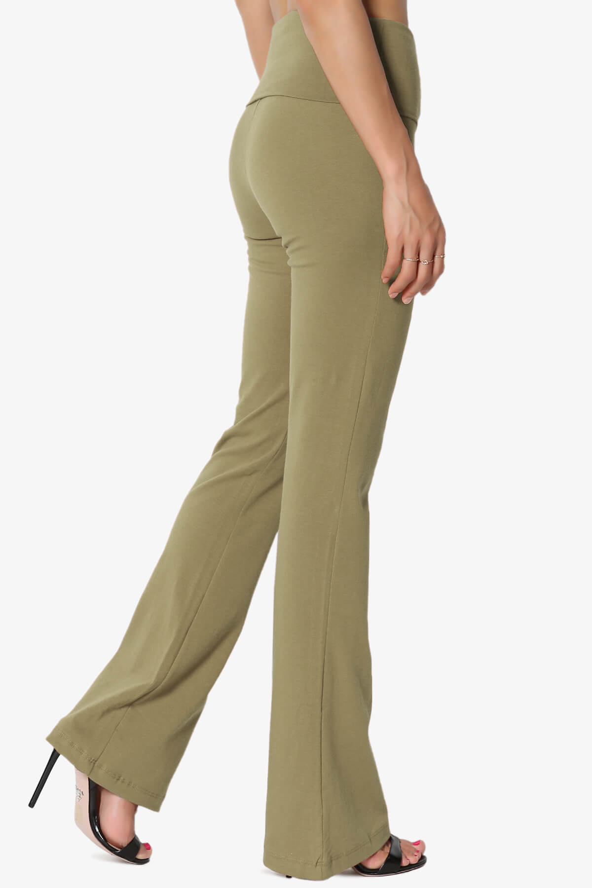 Sara Foldover Waist Yoga Pants KHAKI GREEN_4
