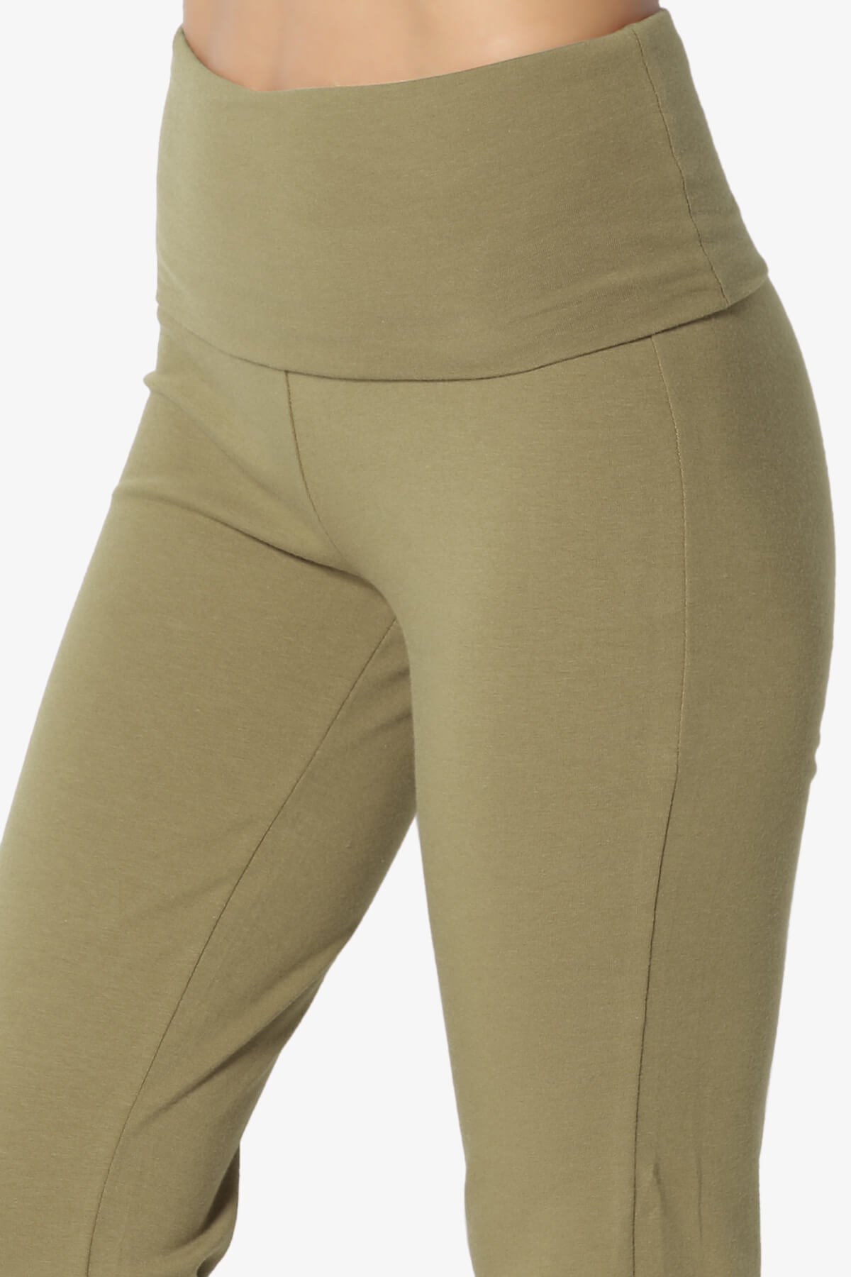 Sara Foldover Waist Yoga Pants KHAKI GREEN_5