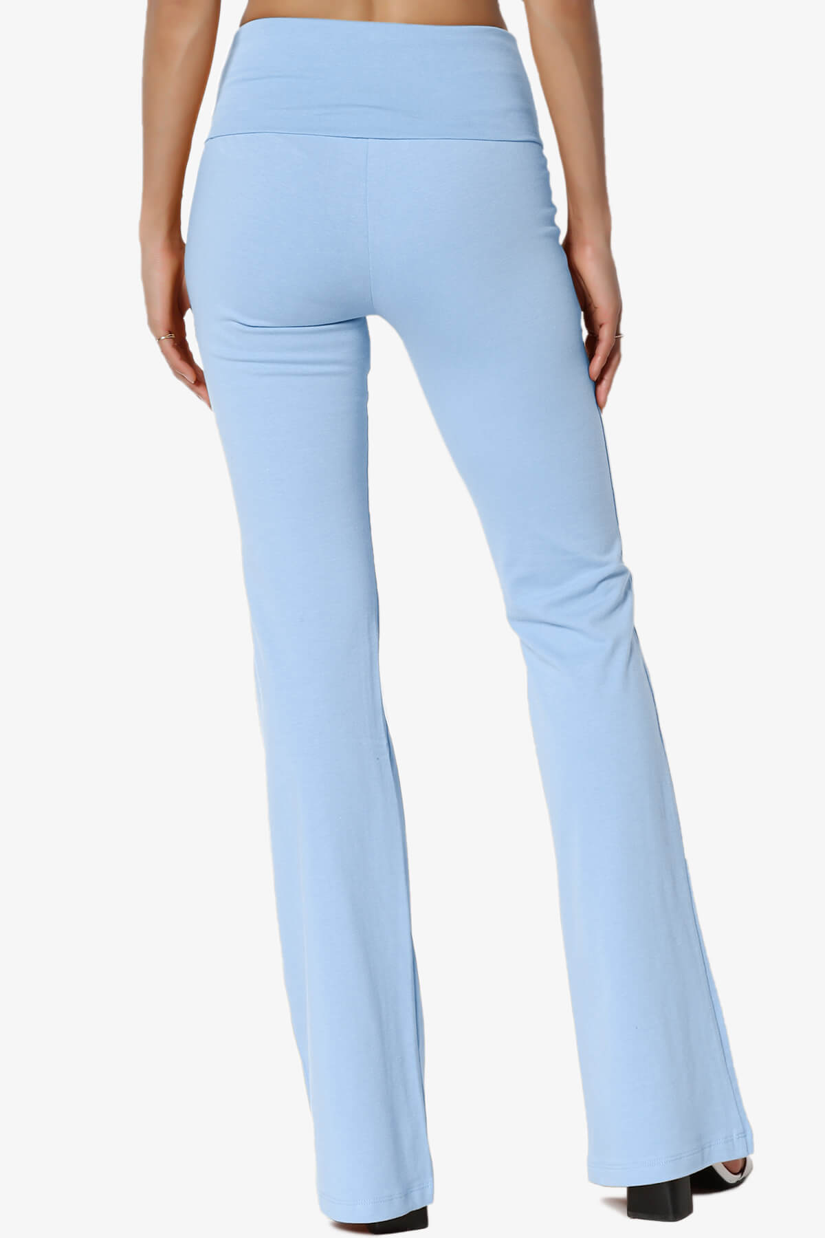 Sara Foldover Waist Yoga Pants LIGHT BLUE_2