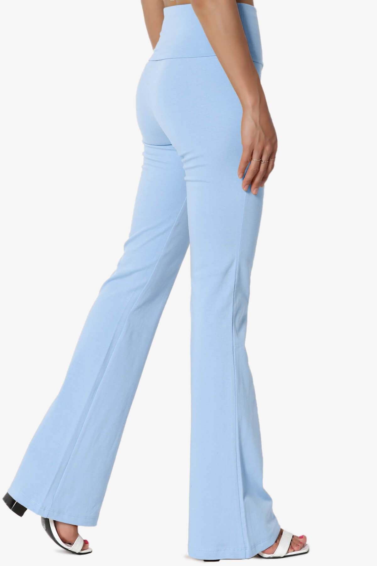 Sara Foldover Waist Yoga Pants LIGHT BLUE_4
