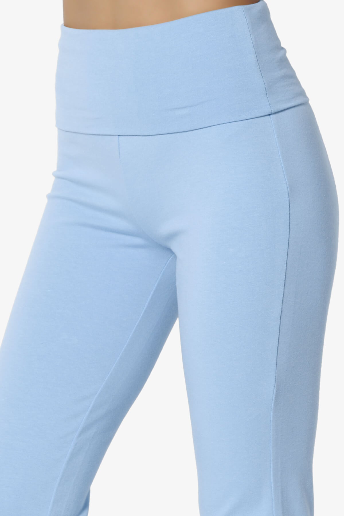Sara Foldover Waist Yoga Pants LIGHT BLUE_5
