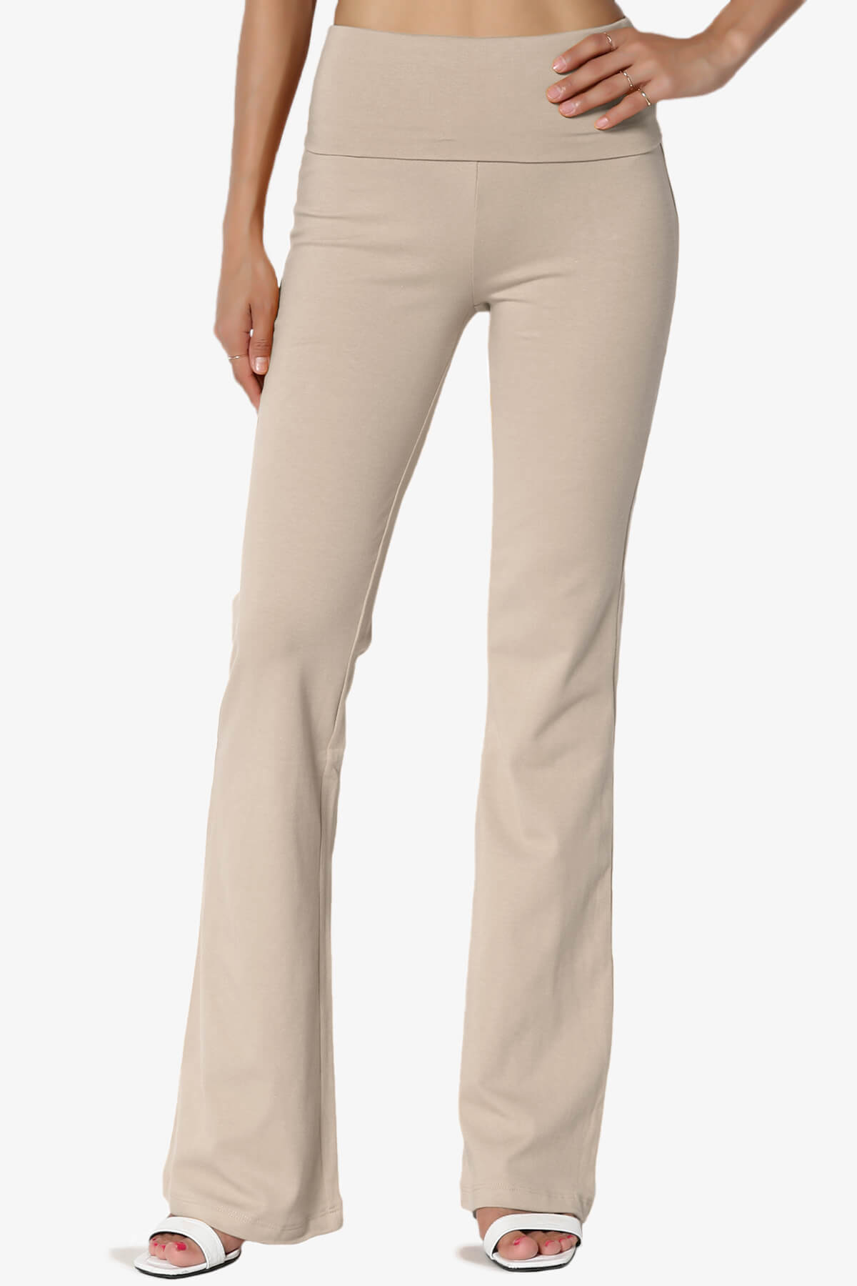 Sara Foldover Waist Yoga Pants LIGHT MOCHA_1