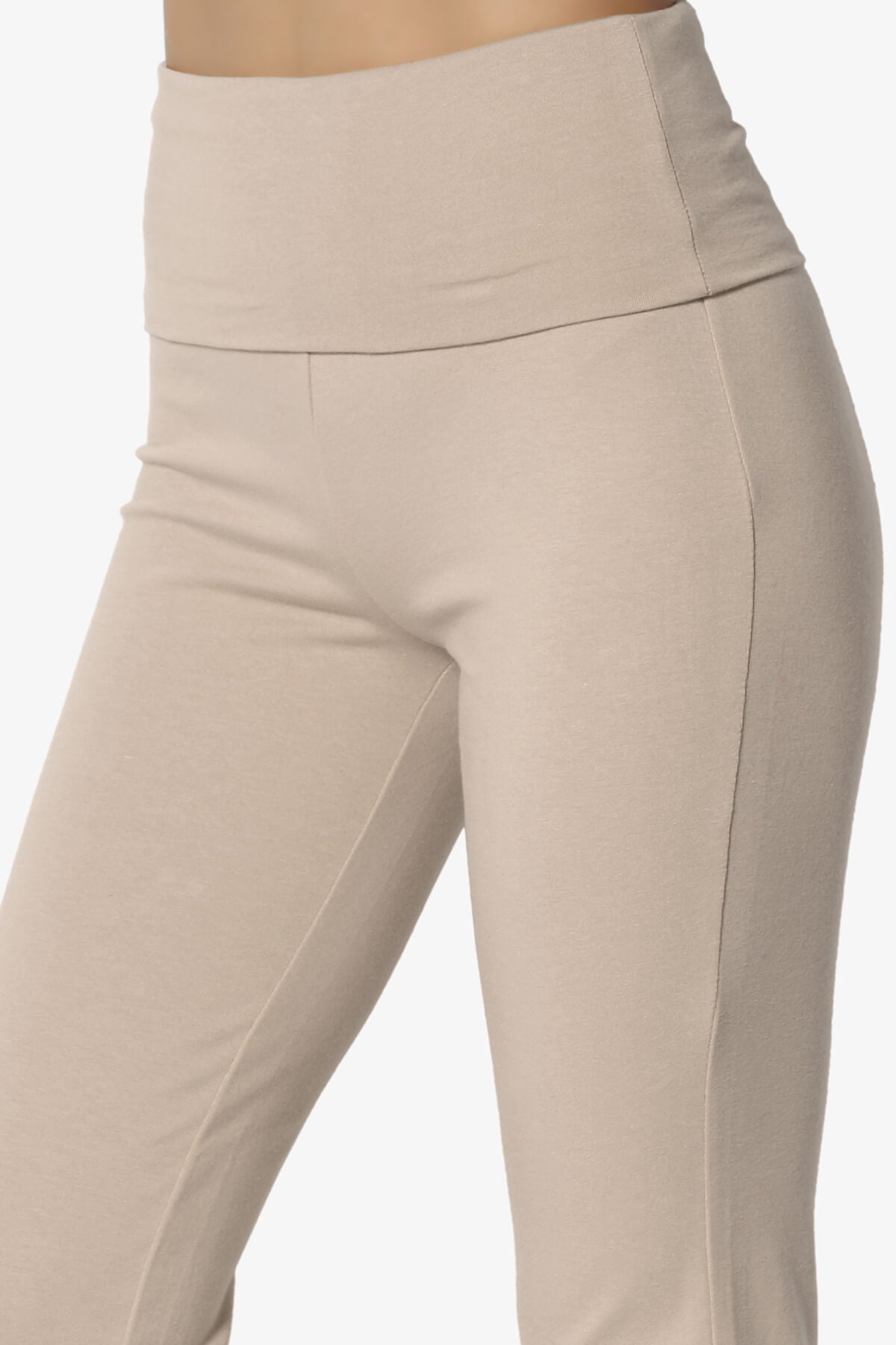 Sara Foldover Waist Yoga Pants LIGHT MOCHA_5