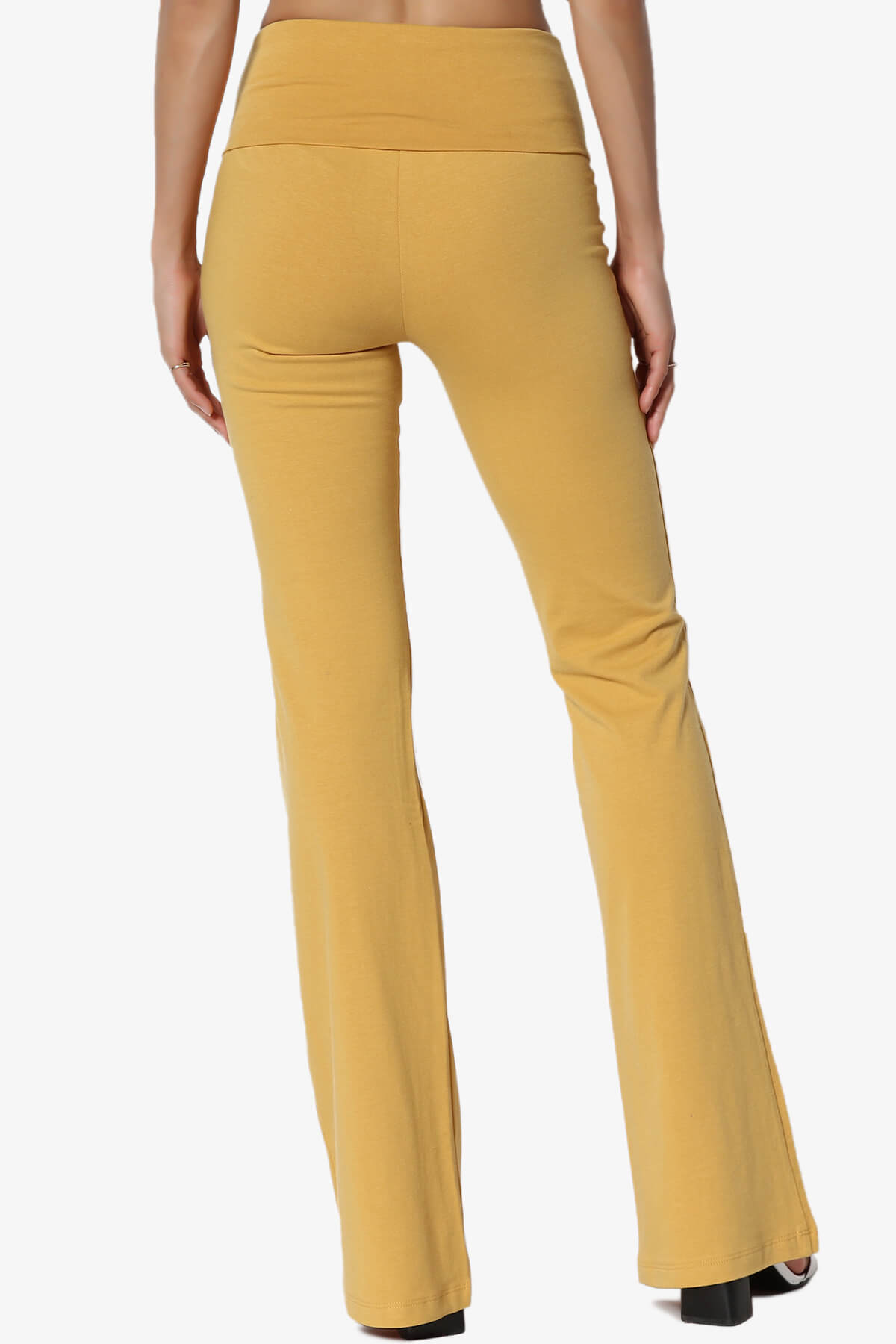 Sara Foldover Waist Yoga Pants LIGHT MUSTARD_2