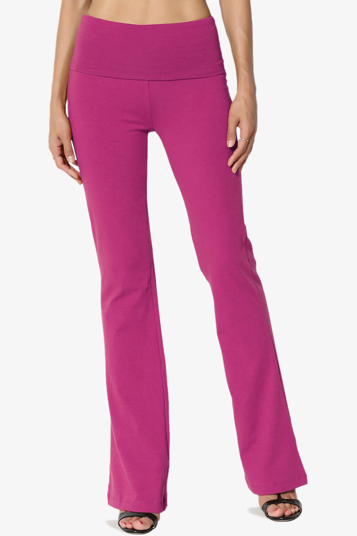 Sara Foldover Waist Yoga Pants MAGENTA_1