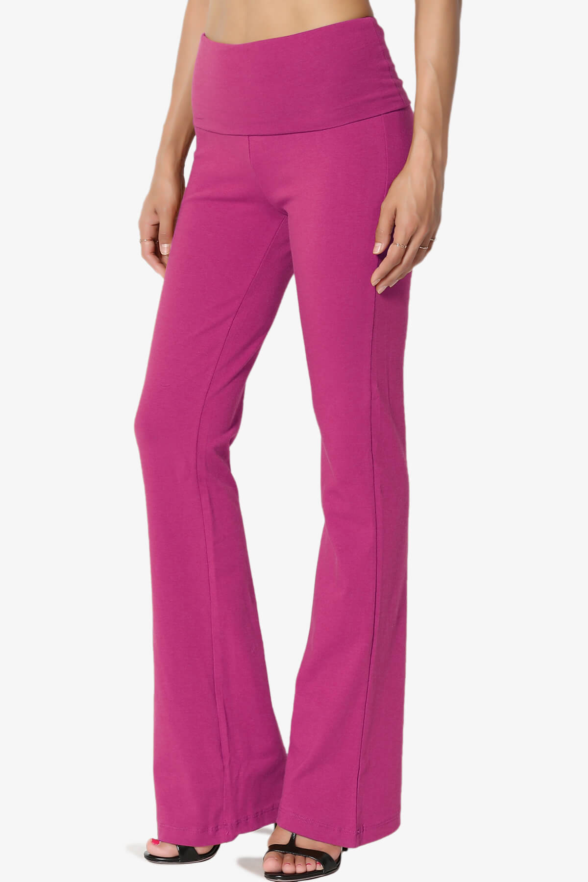 Sara Foldover Waist Yoga Pants MAGENTA_3