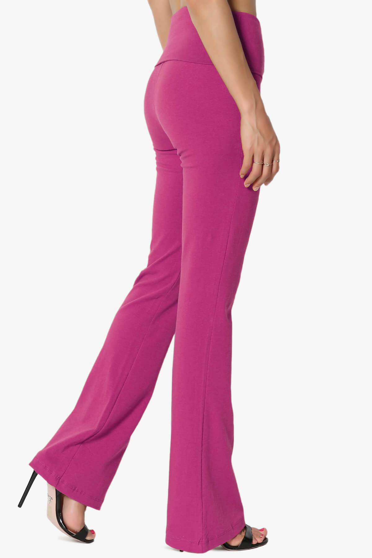 Sara Foldover Waist Yoga Pants MAGENTA_4