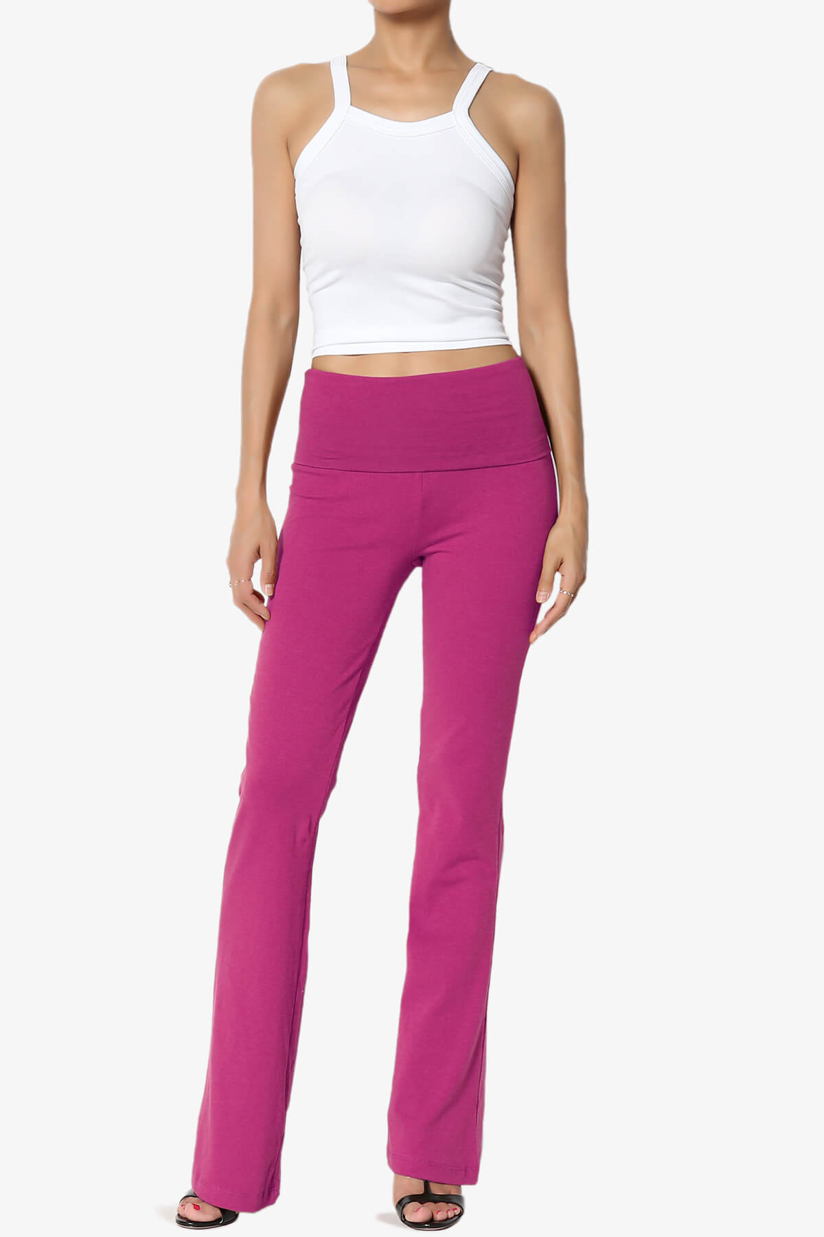 Sara Foldover Waist Yoga Pants MAGENTA_6