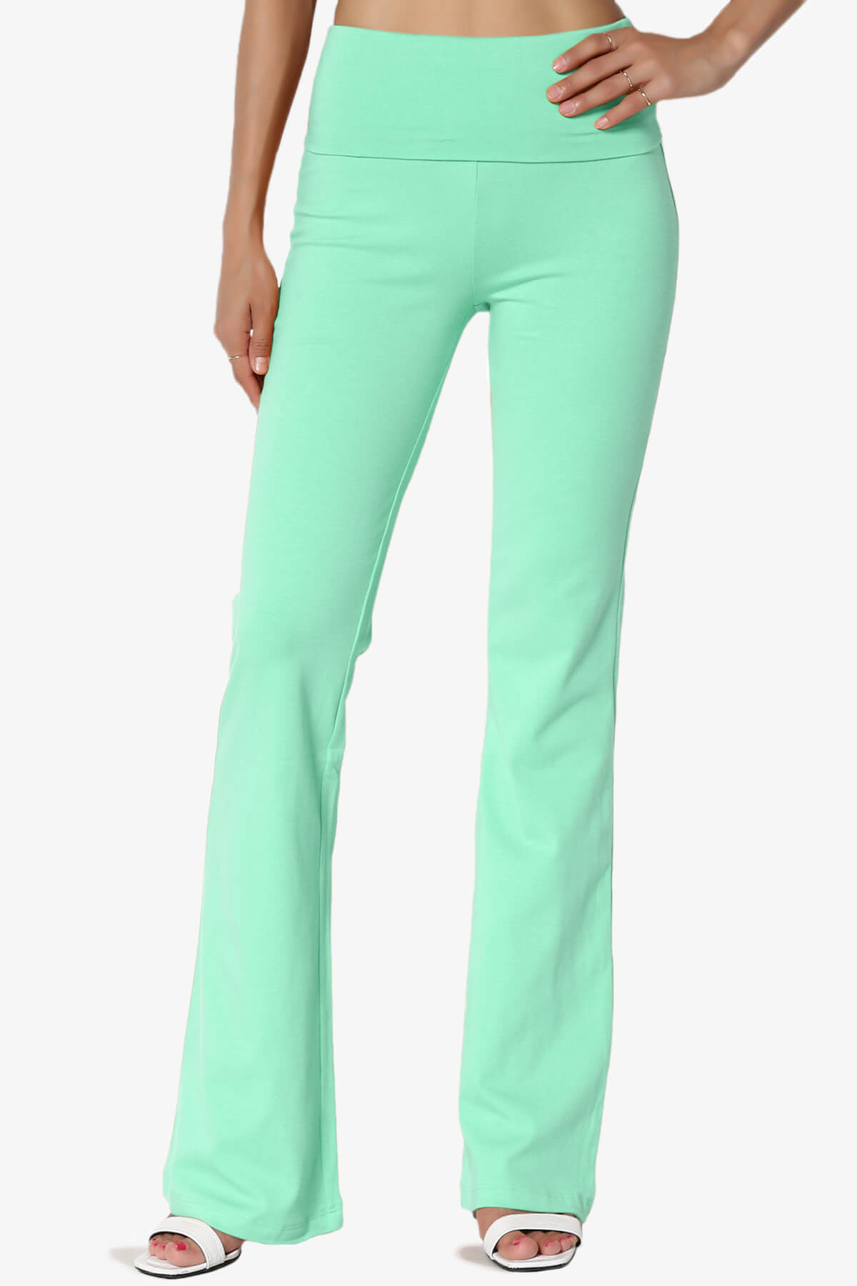 Sara Foldover Waist Yoga Pants MINT_1