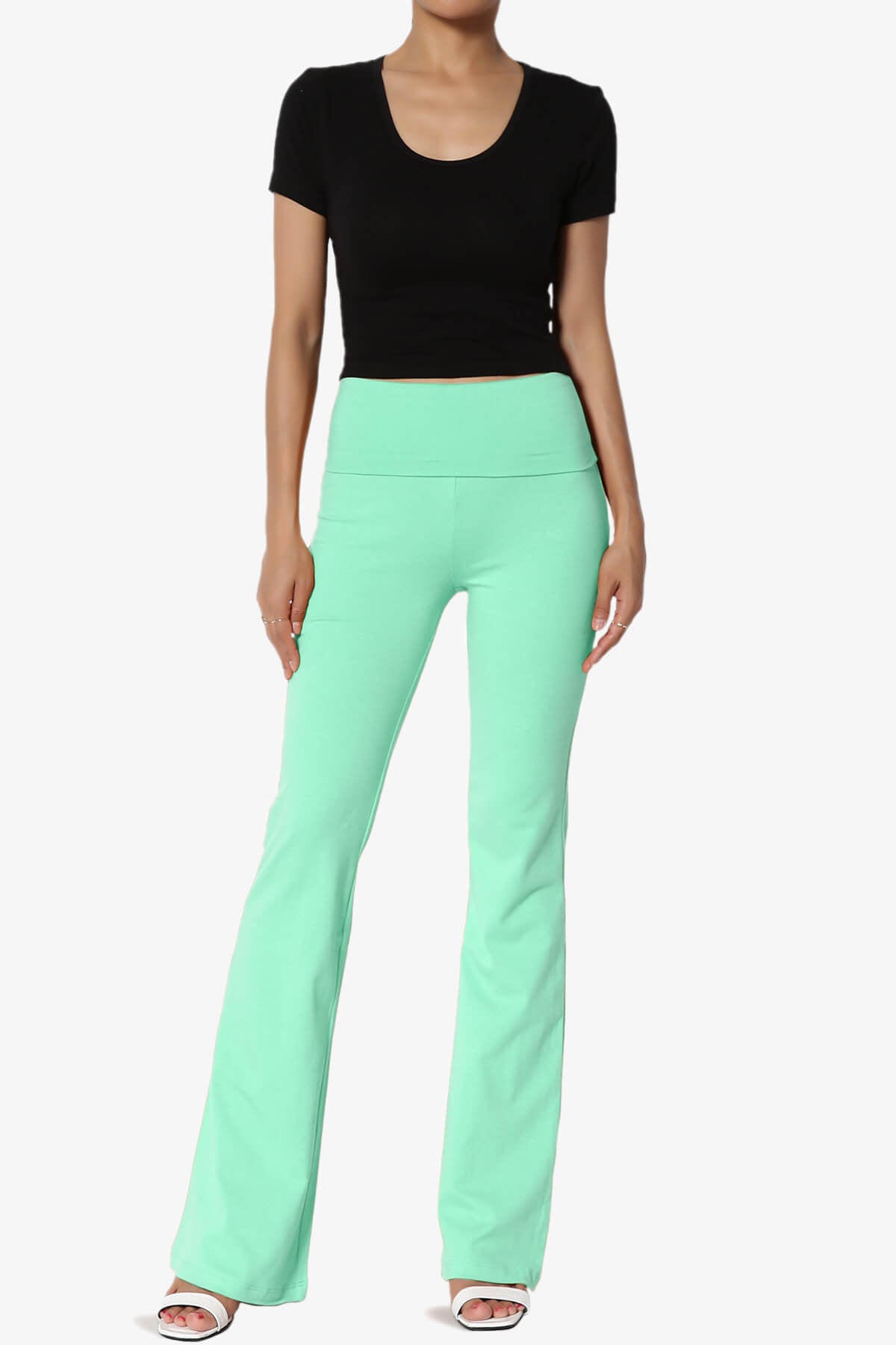 Sara Foldover Waist Yoga Pants MINT_6