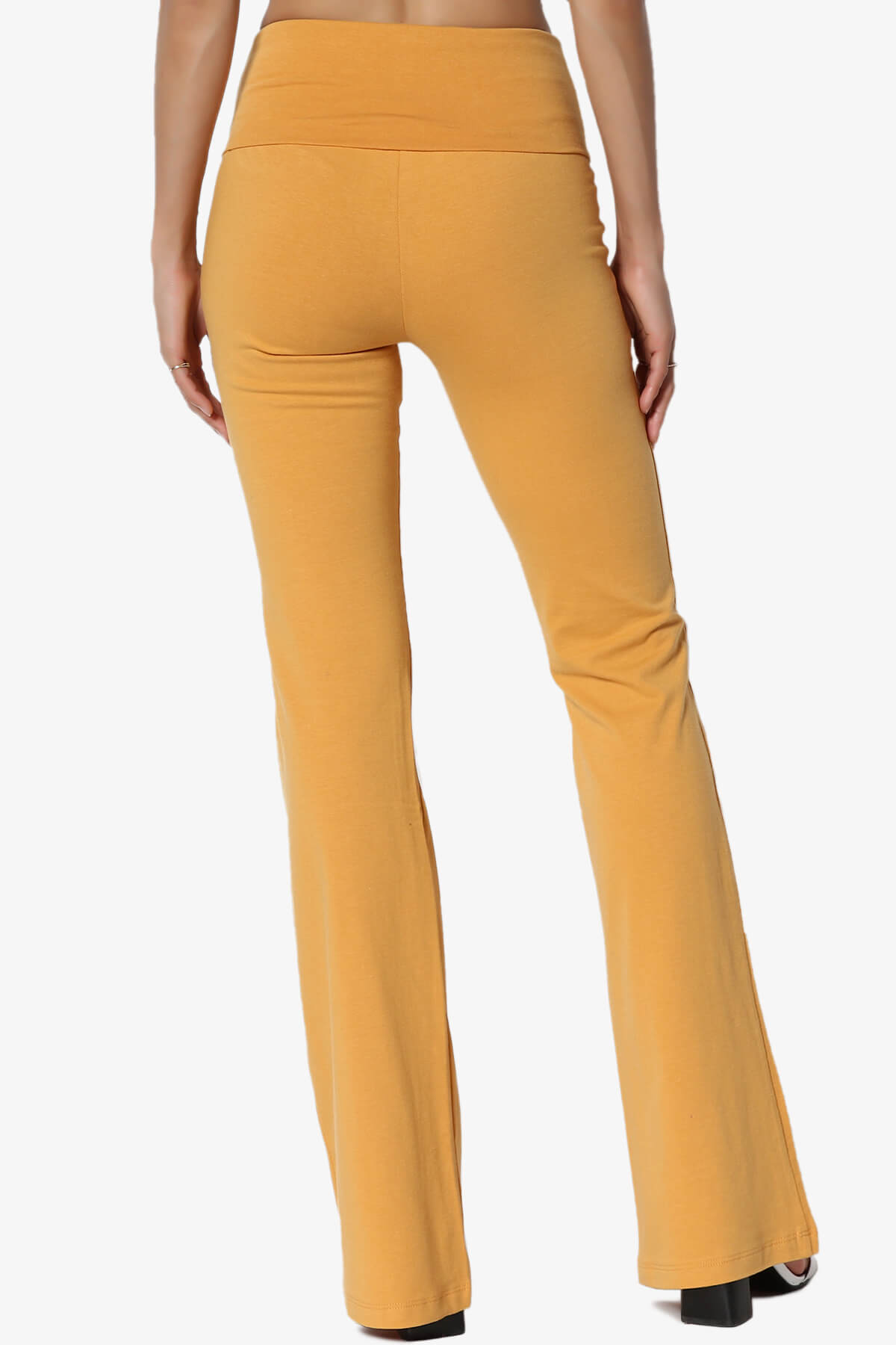 Sara Foldover Waist Yoga Pants MUSTARD_2