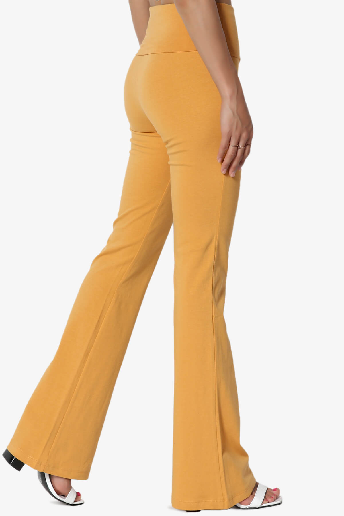 Sara Foldover Waist Yoga Pants MUSTARD_4