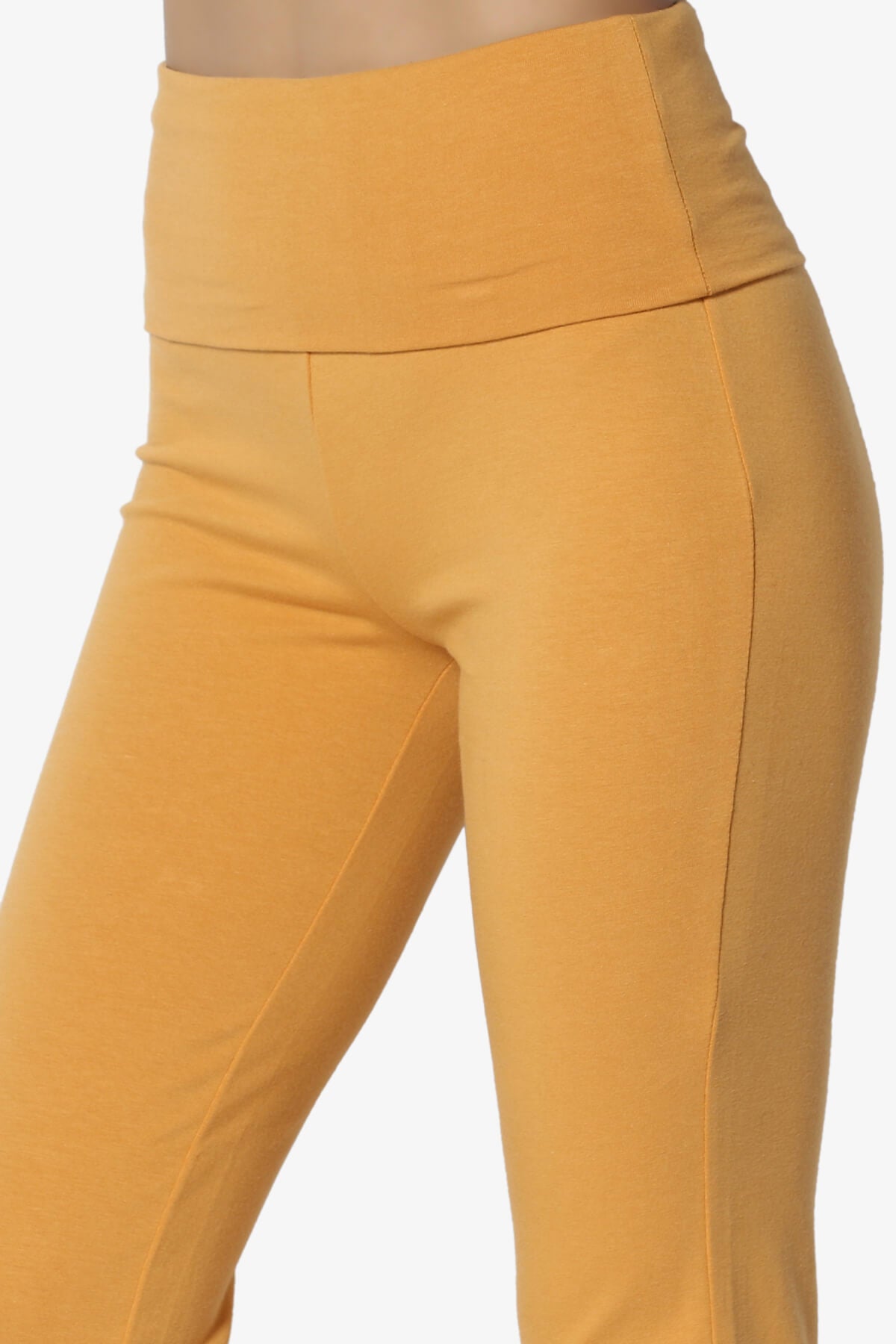 Sara Foldover Waist Yoga Pants MUSTARD_5