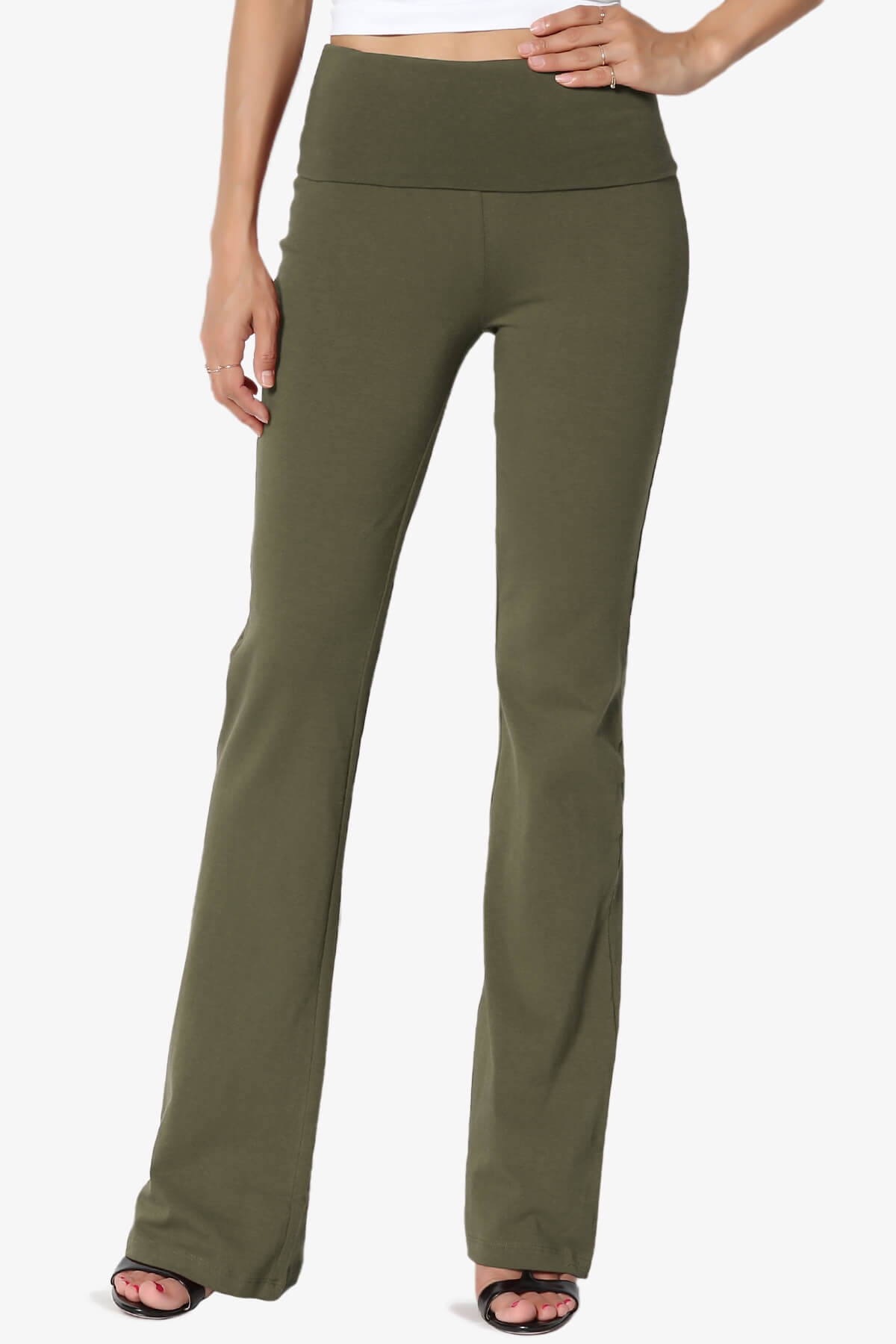 Sara Foldover Waist Yoga Pants OLIVE_1