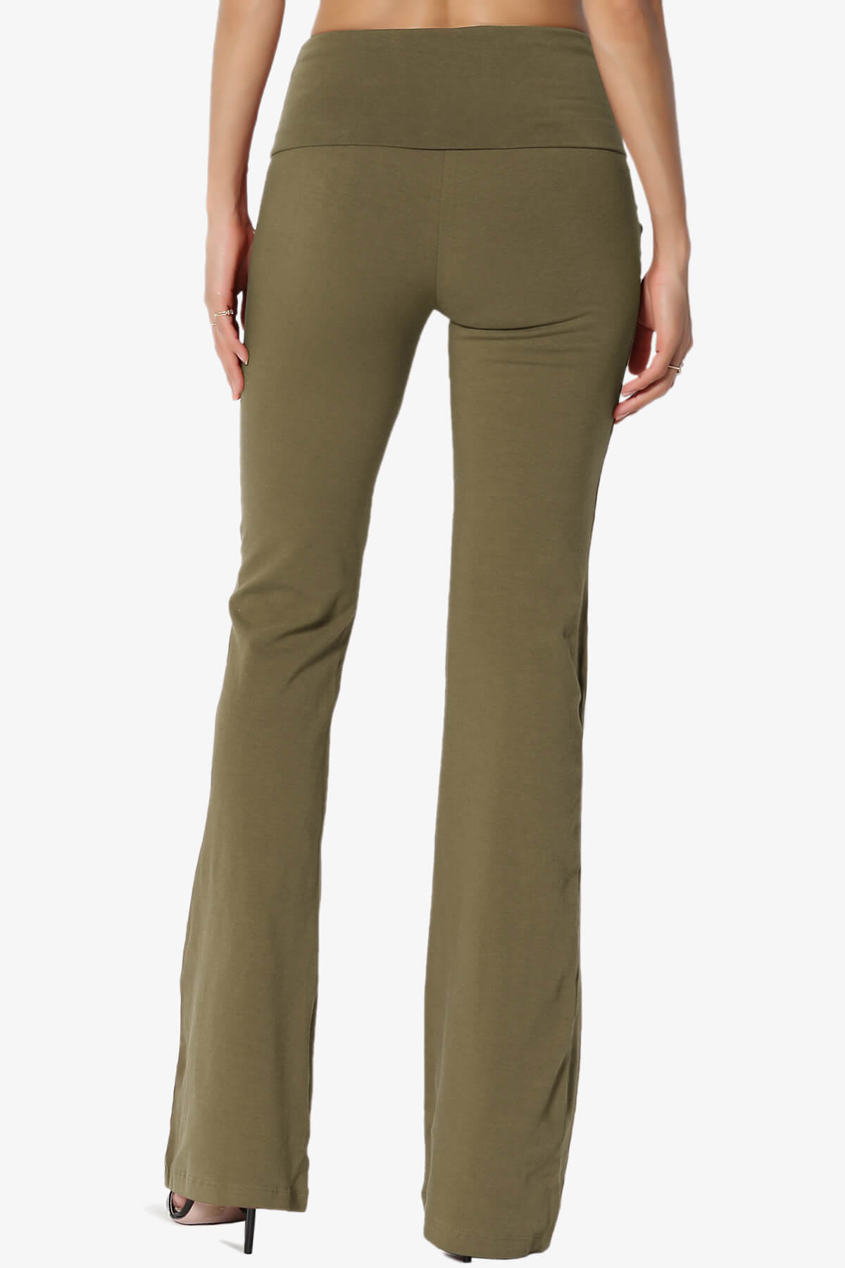 Sara Foldover Waist Yoga Pants OLIVE KHAKI_2