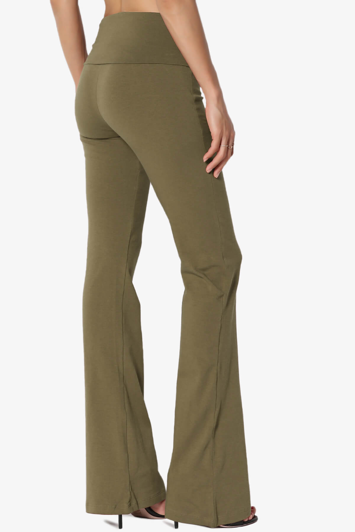 Sara Foldover Waist Yoga Pants OLIVE KHAKI_4