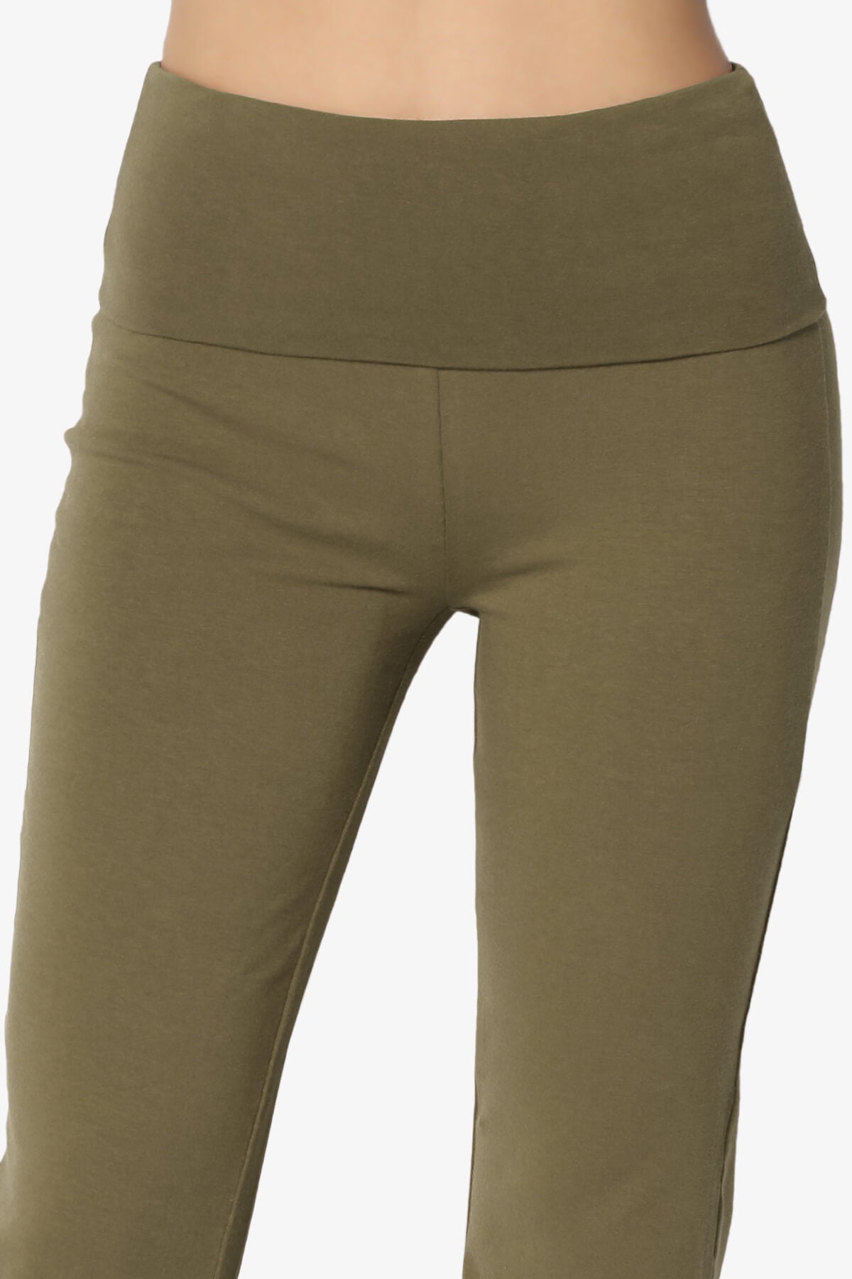 Sara Foldover Waist Yoga Pants OLIVE KHAKI_5