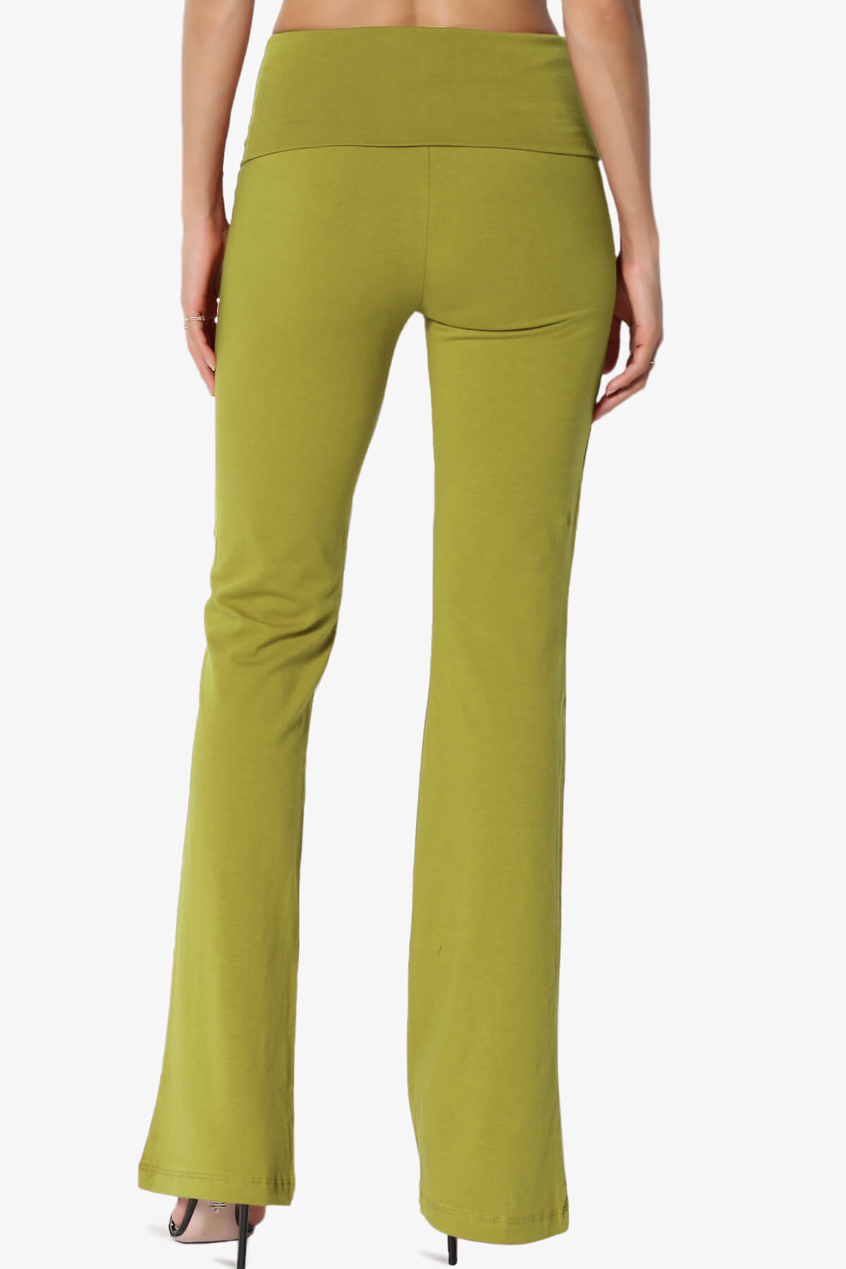 Sara Foldover Waist Yoga Pants OLIVE MUSTARD_2