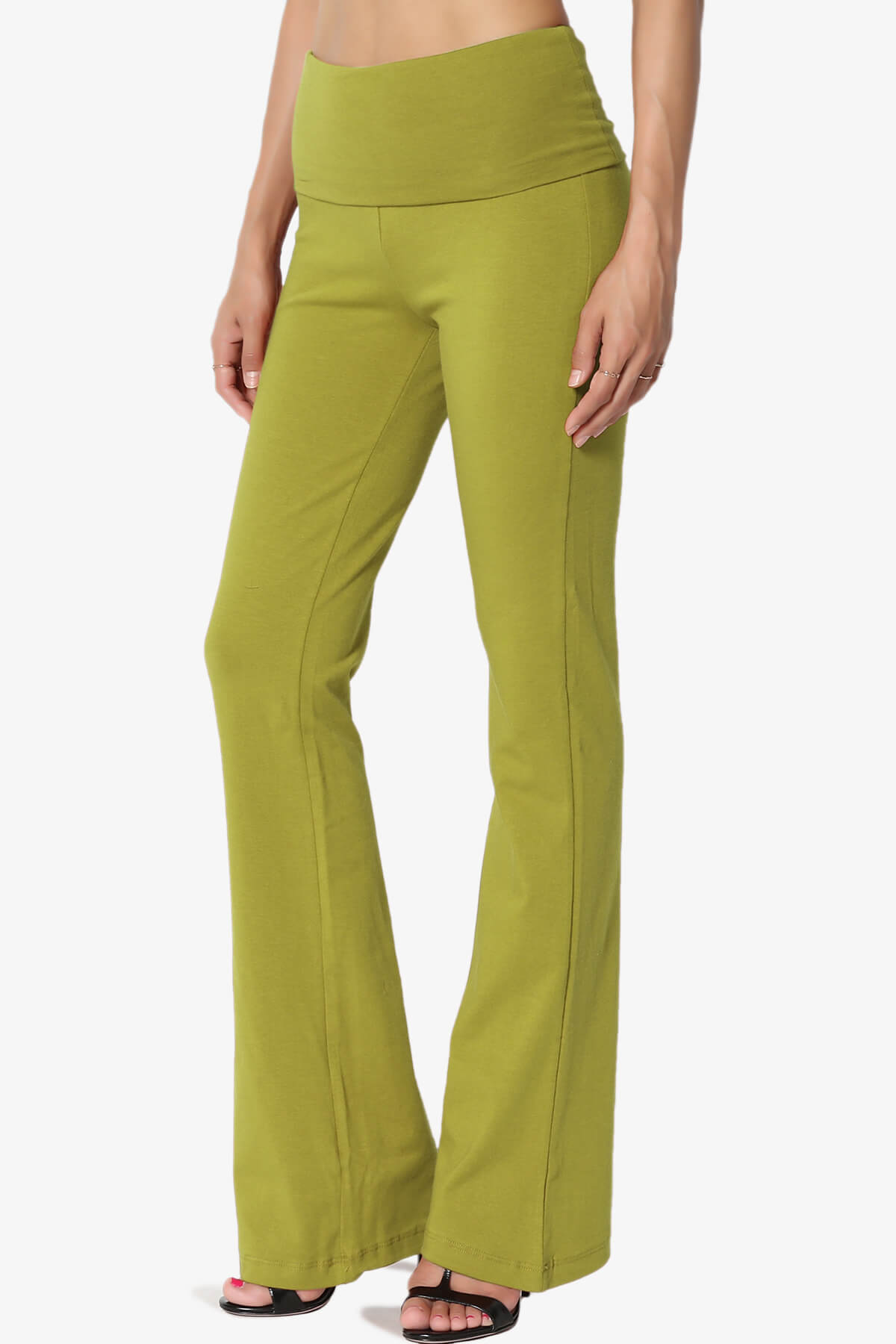 Sara Foldover Waist Yoga Pants OLIVE MUSTARD_3