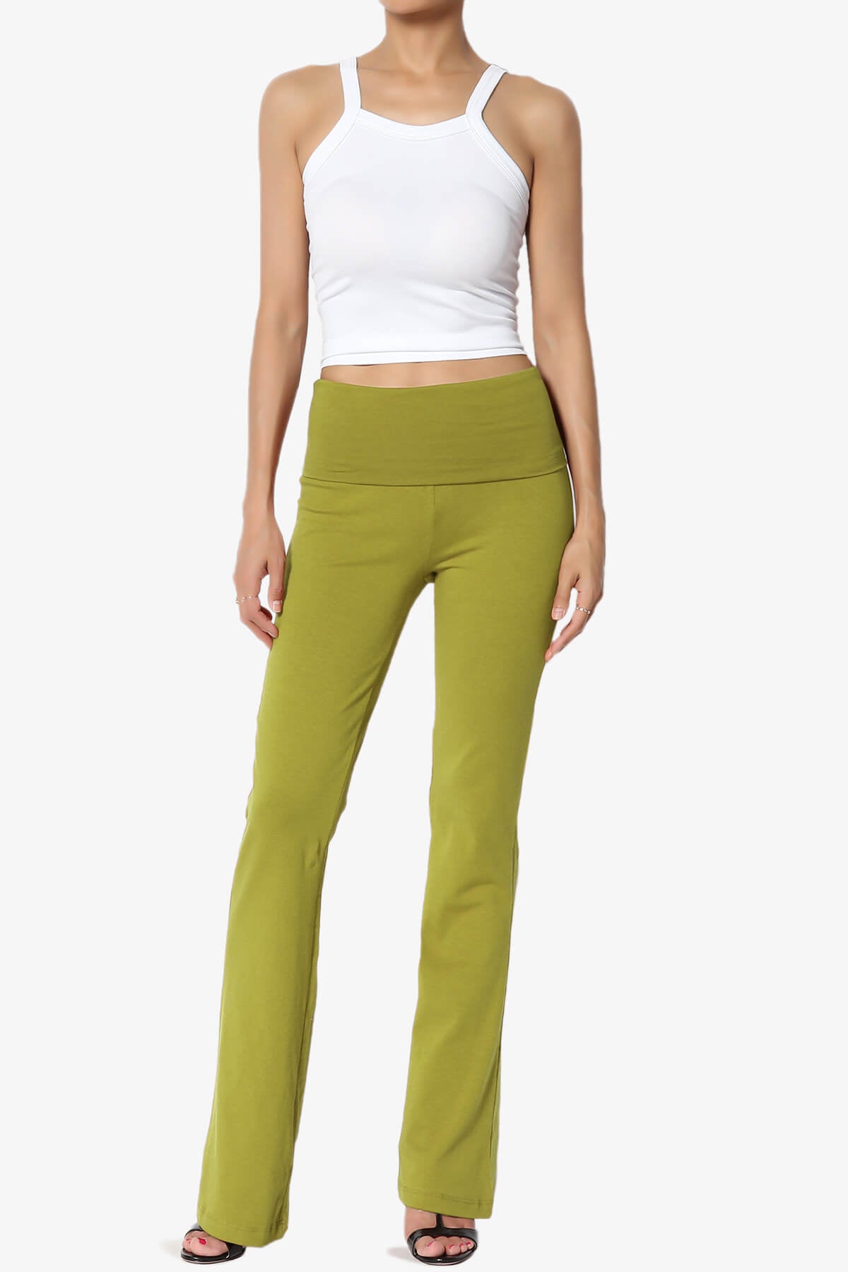 Sara Foldover Waist Yoga Pants OLIVE MUSTARD_6