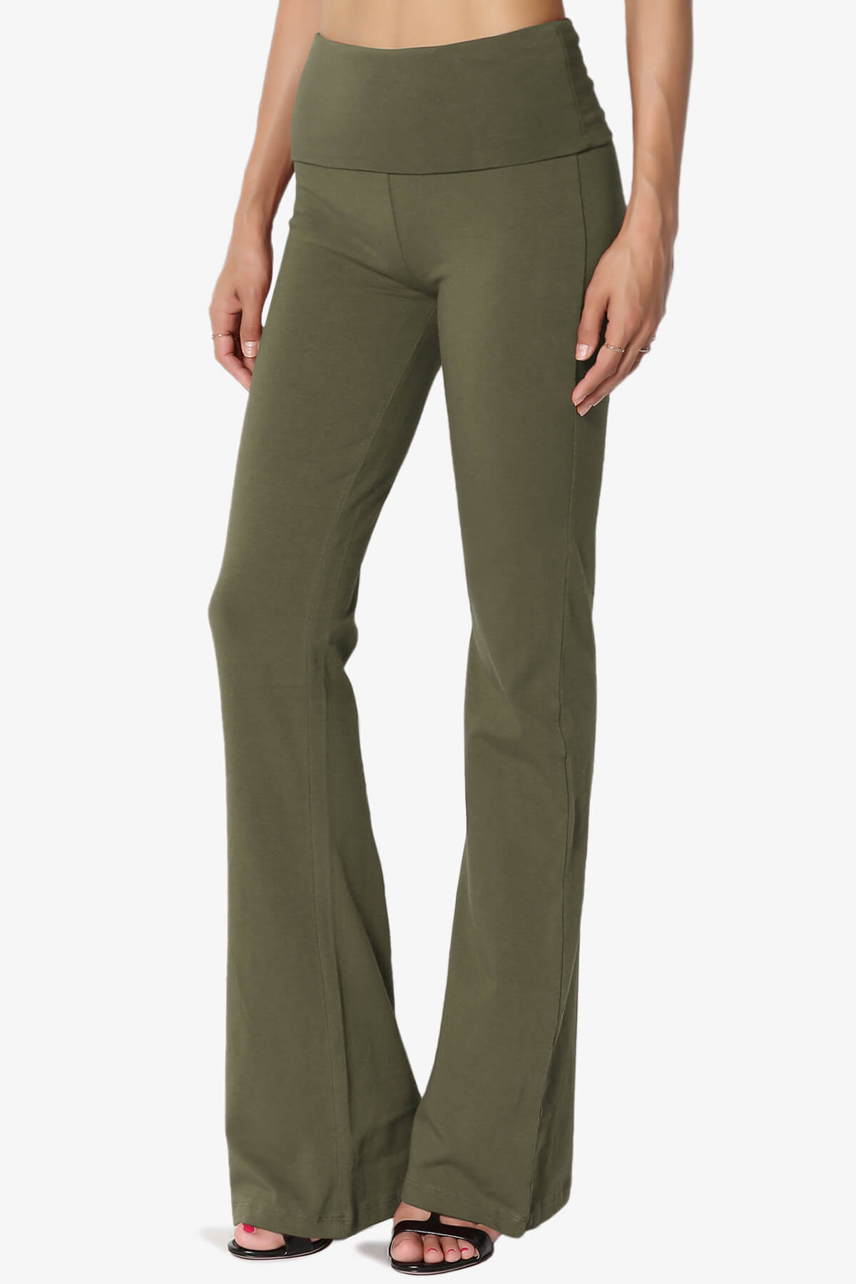 Sara Foldover Waist Yoga Pants OLIVE_3