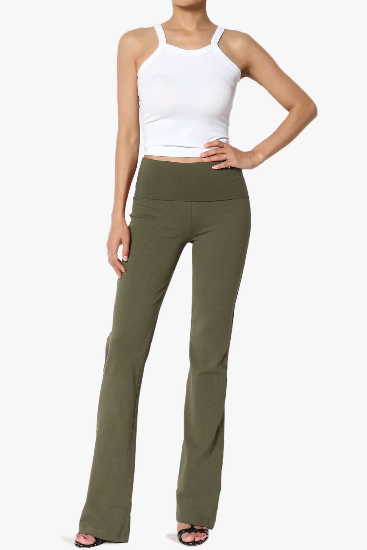 Sara Foldover Waist Yoga Pants OLIVE_6