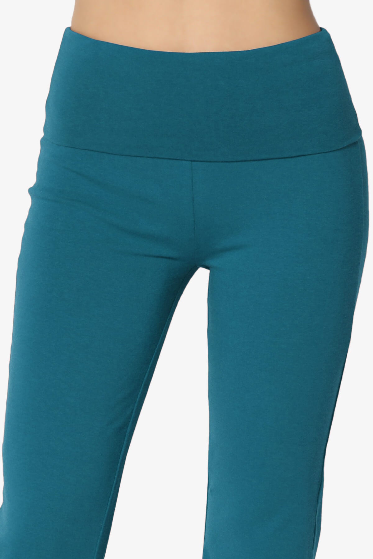 Sara Foldover Waist Yoga Pants TEAL_5