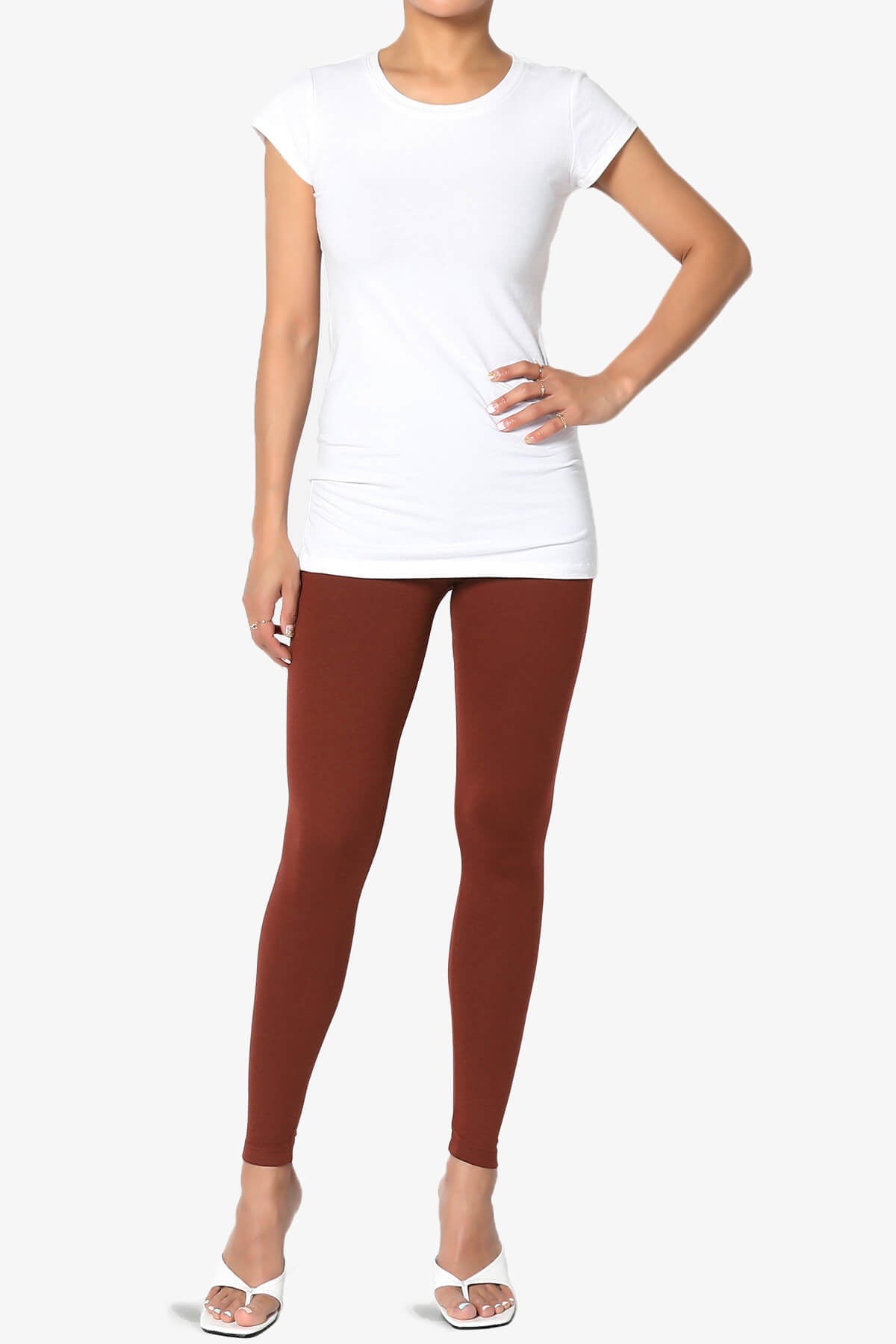 Slimmer Super Soft Comfort Ankle Leggings BRICK_6