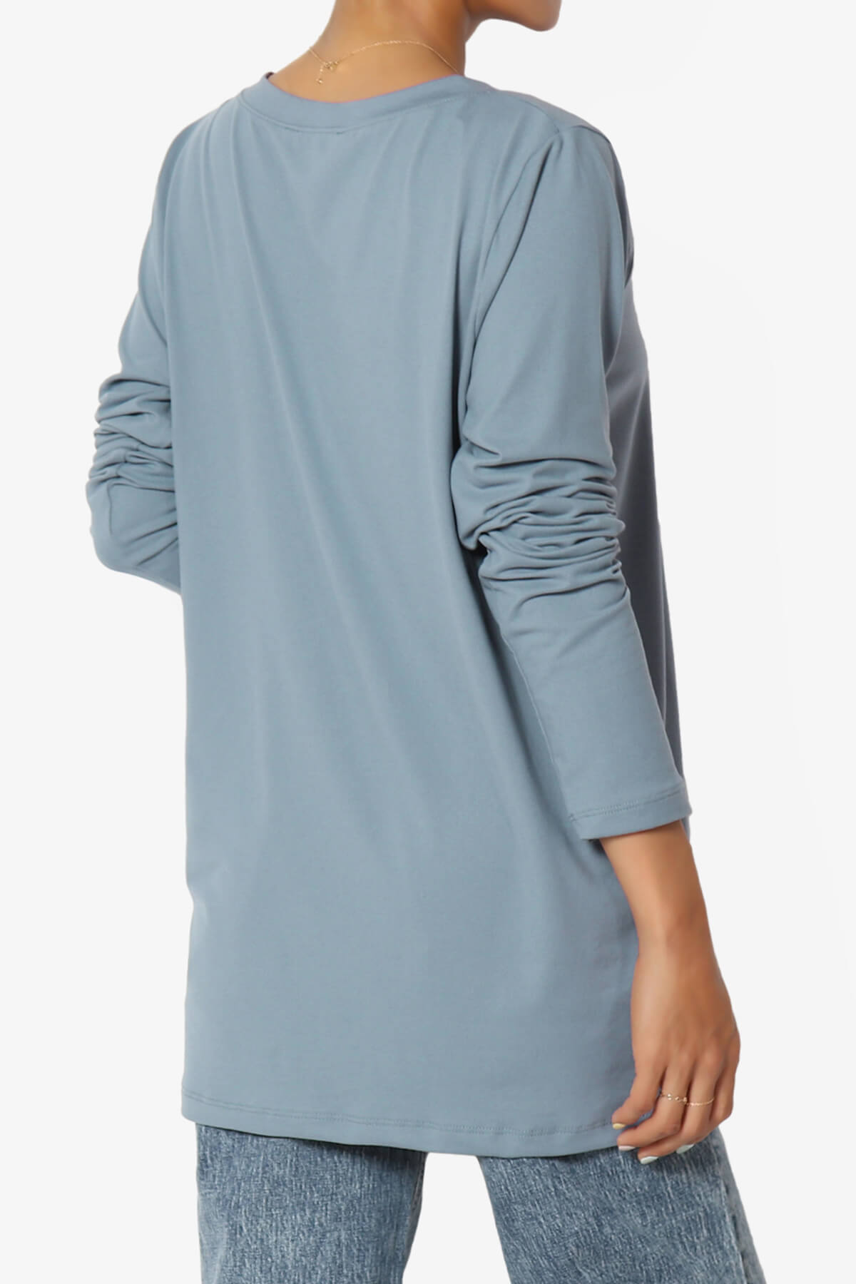 Susan Ultra Soft Chest Pocket Loose Fit T-Shirt CEMENT_4