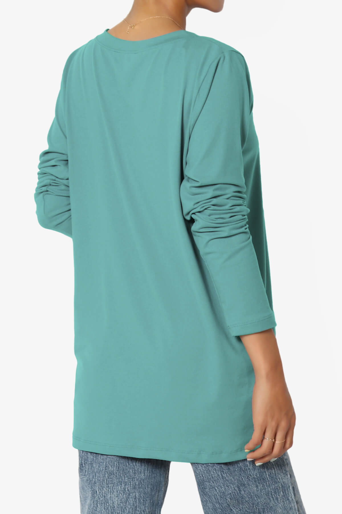 Susan Ultra Soft Chest Pocket Loose Fit T-Shirt DUSTY TEAL_4