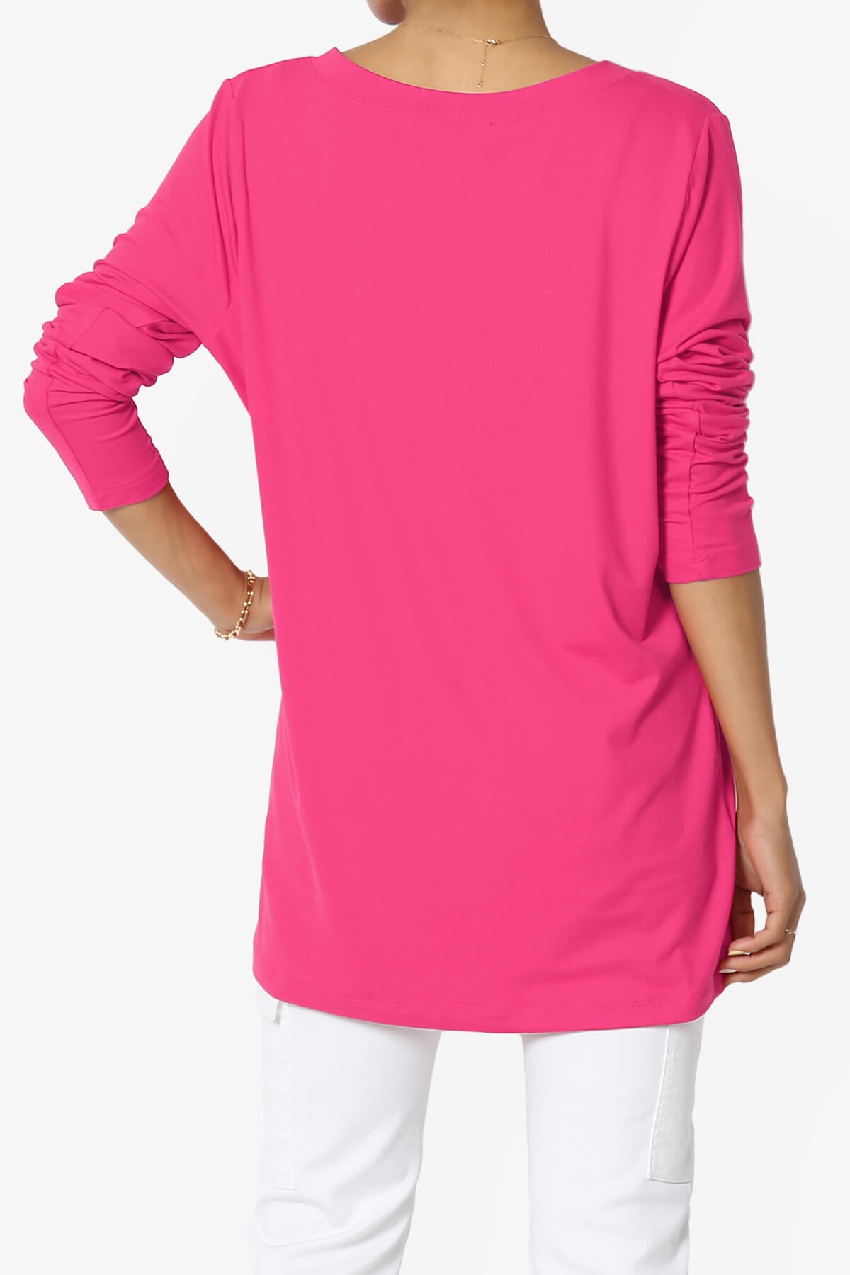 Susan Ultra Soft Chest Pocket Loose Fit T-Shirt FUCHSIA_2