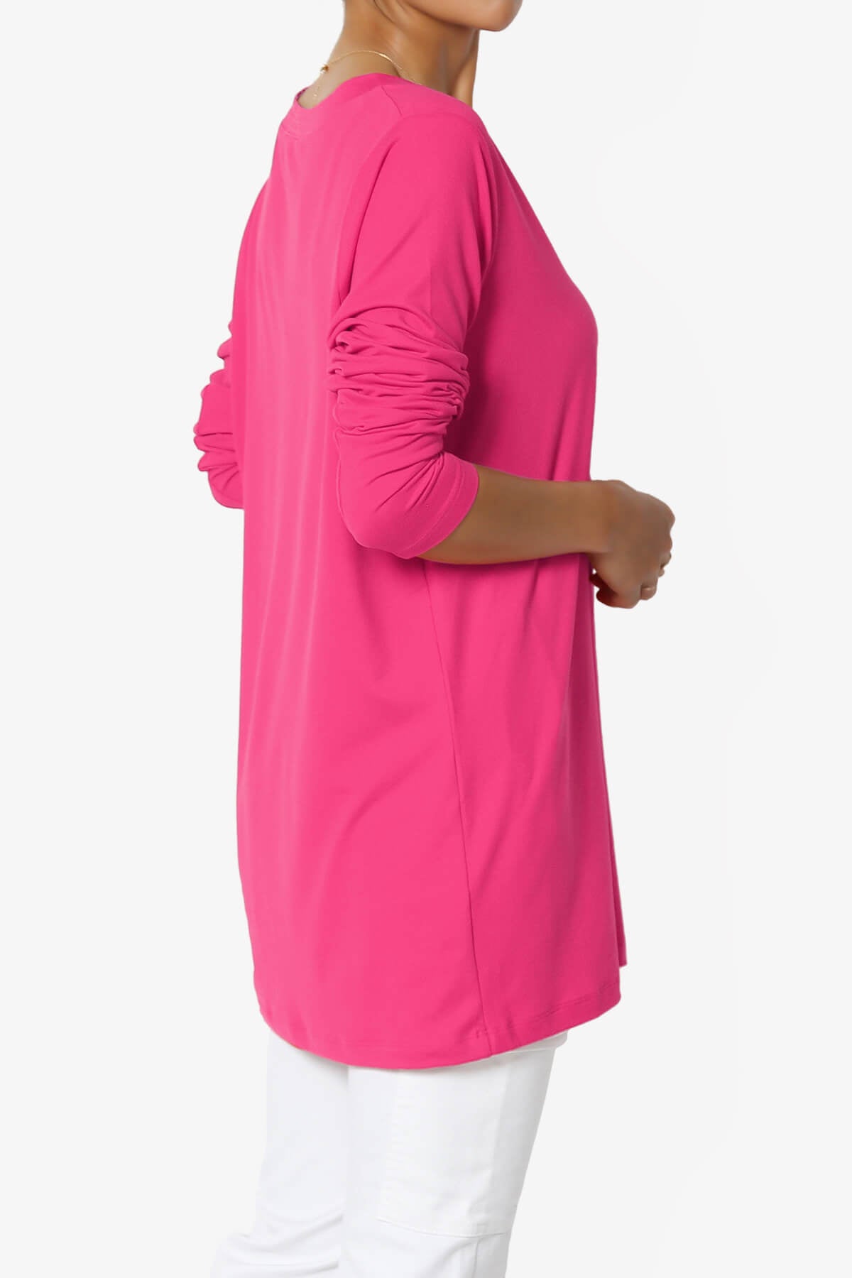 Susan Ultra Soft Chest Pocket Loose Fit T-Shirt FUCHSIA_4