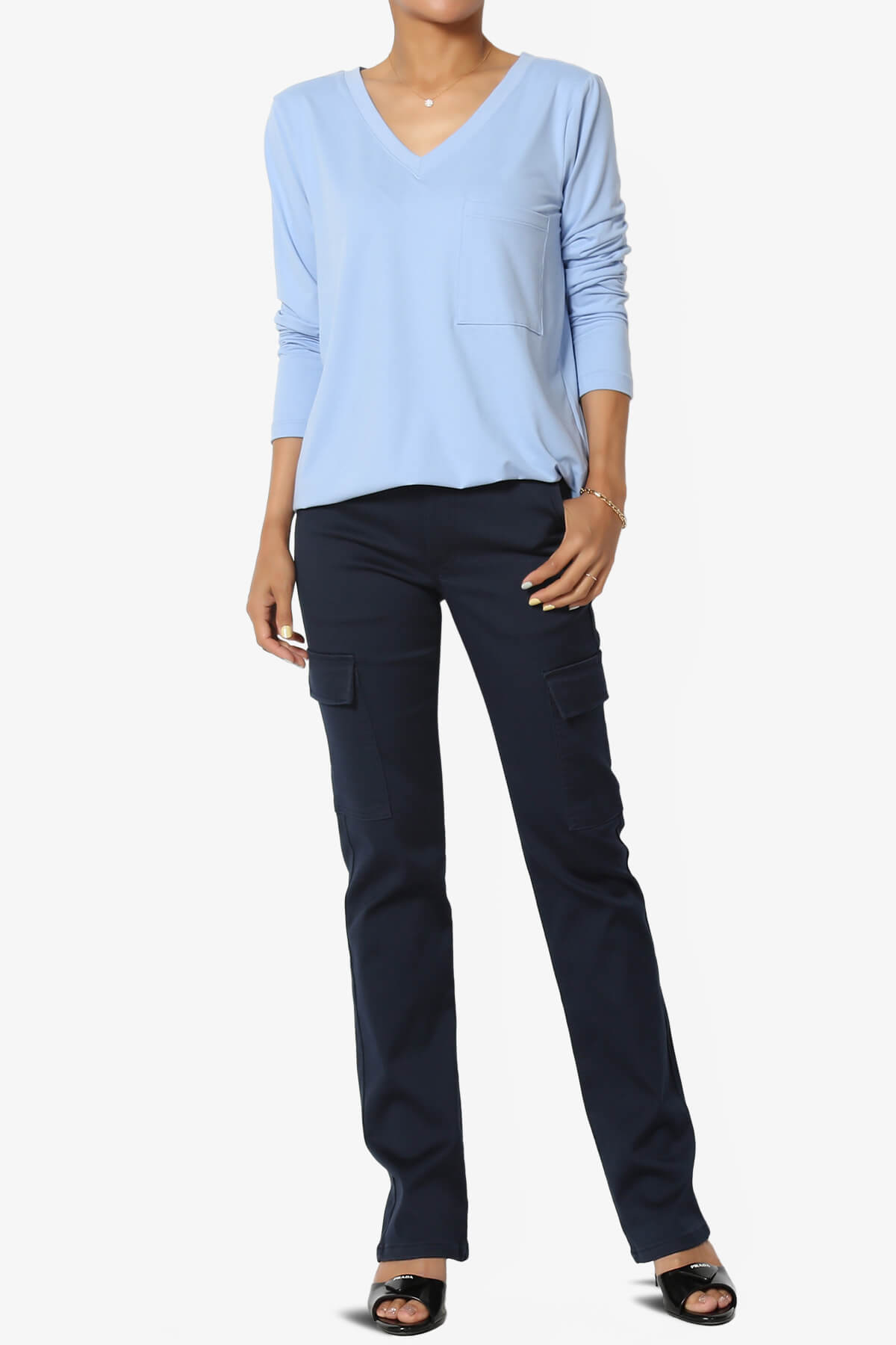 Susan Ultra Soft Chest Pocket Loose Fit T-Shirt LIGHT BLUE_6