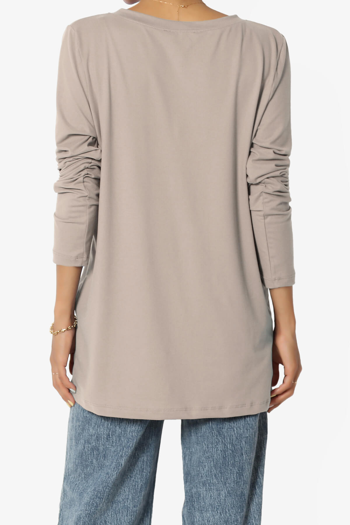 Susan Ultra Soft Chest Pocket Loose Fit T-Shirt LIGHT MOCHA_2