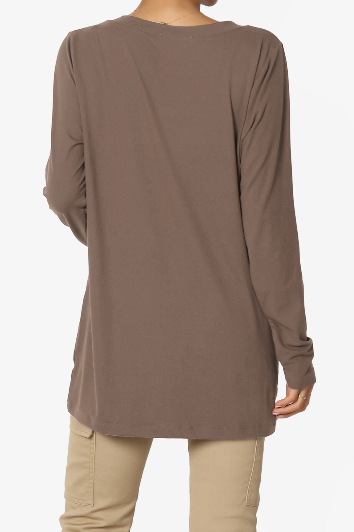 Susan Ultra Soft Chest Pocket Loose Fit T-Shirt MOCHA_2