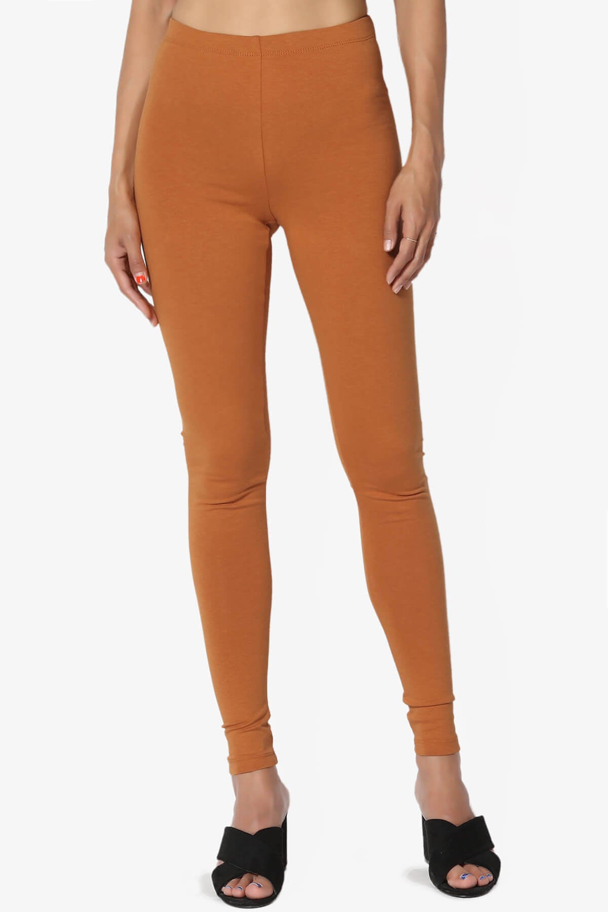 Thalia Cotton Jersey Ankle Leggings ALMOND_1