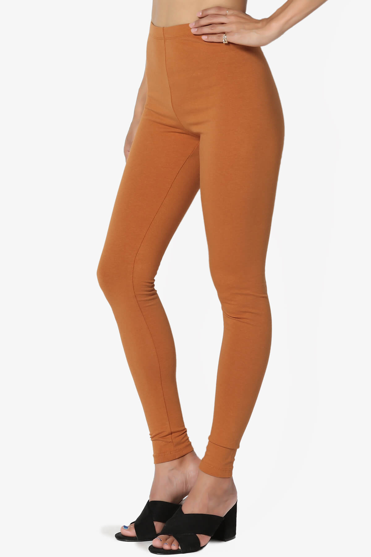 Thalia Cotton Jersey Ankle Leggings ALMOND_3