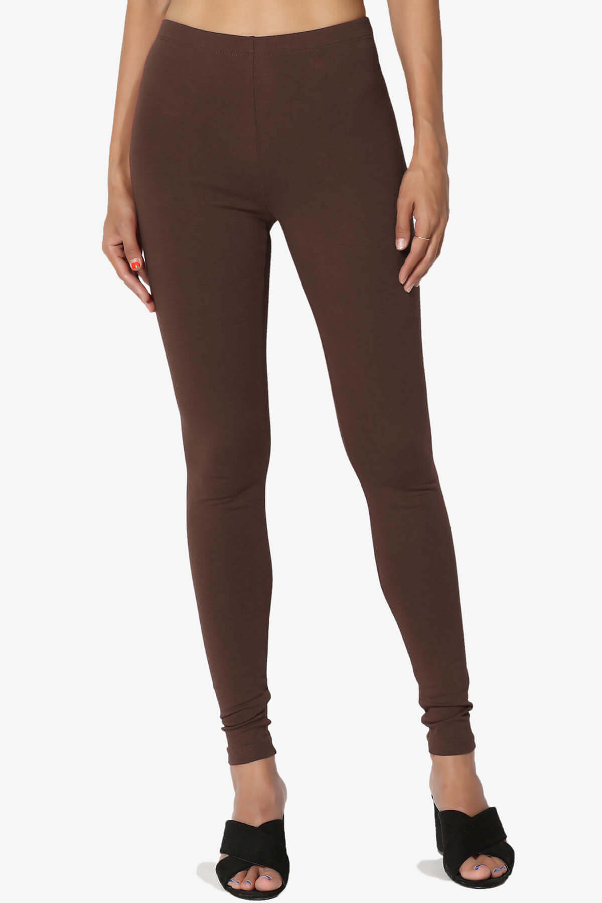 Thalia Cotton Jersey Ankle Leggings BROWN_1