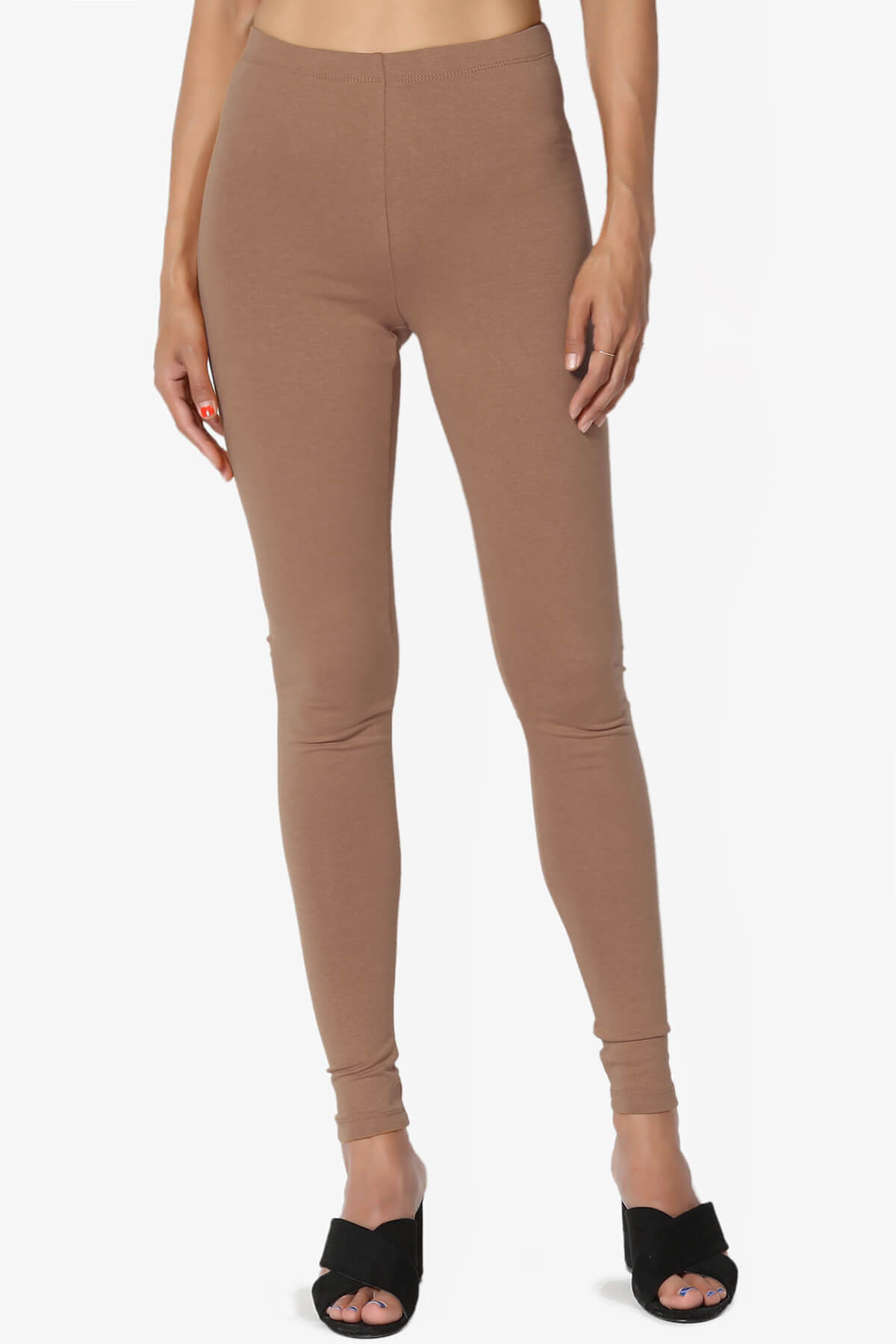 Thalia Cotton Jersey Ankle Leggings COCOA_1