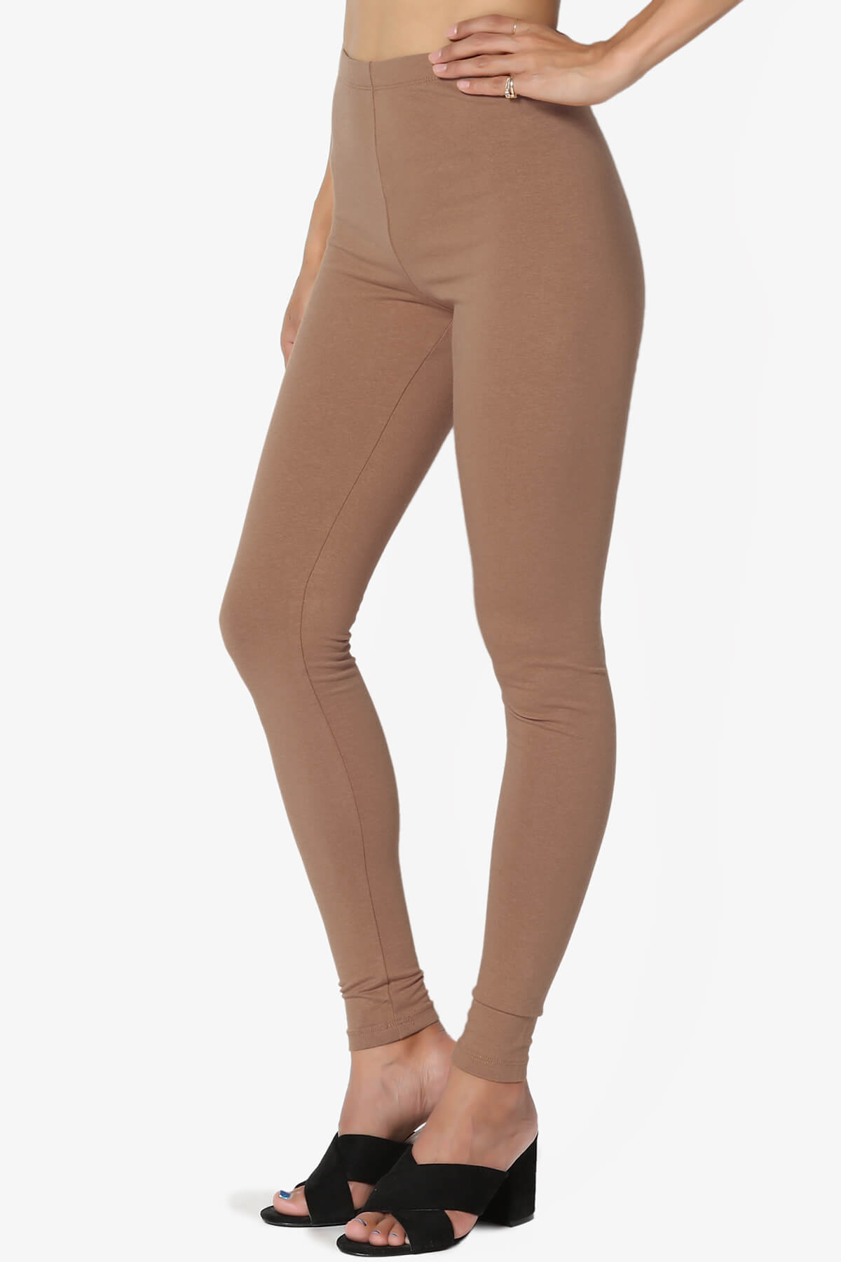 Thalia Cotton Jersey Ankle Leggings COCOA_3